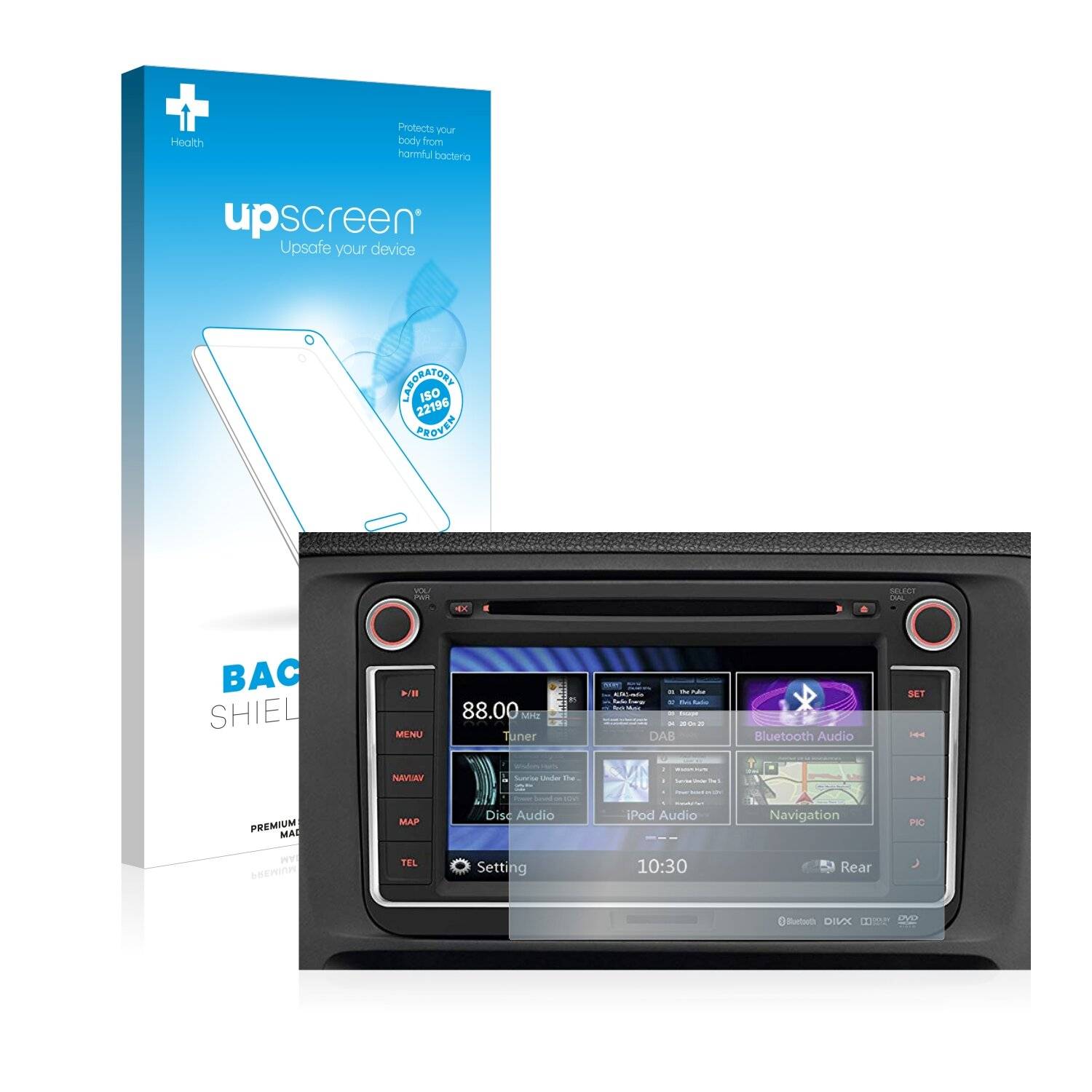 upscreen Bacteria Shield Clear Premium Antibakterielle Displayschutzfolie für Volkswagen