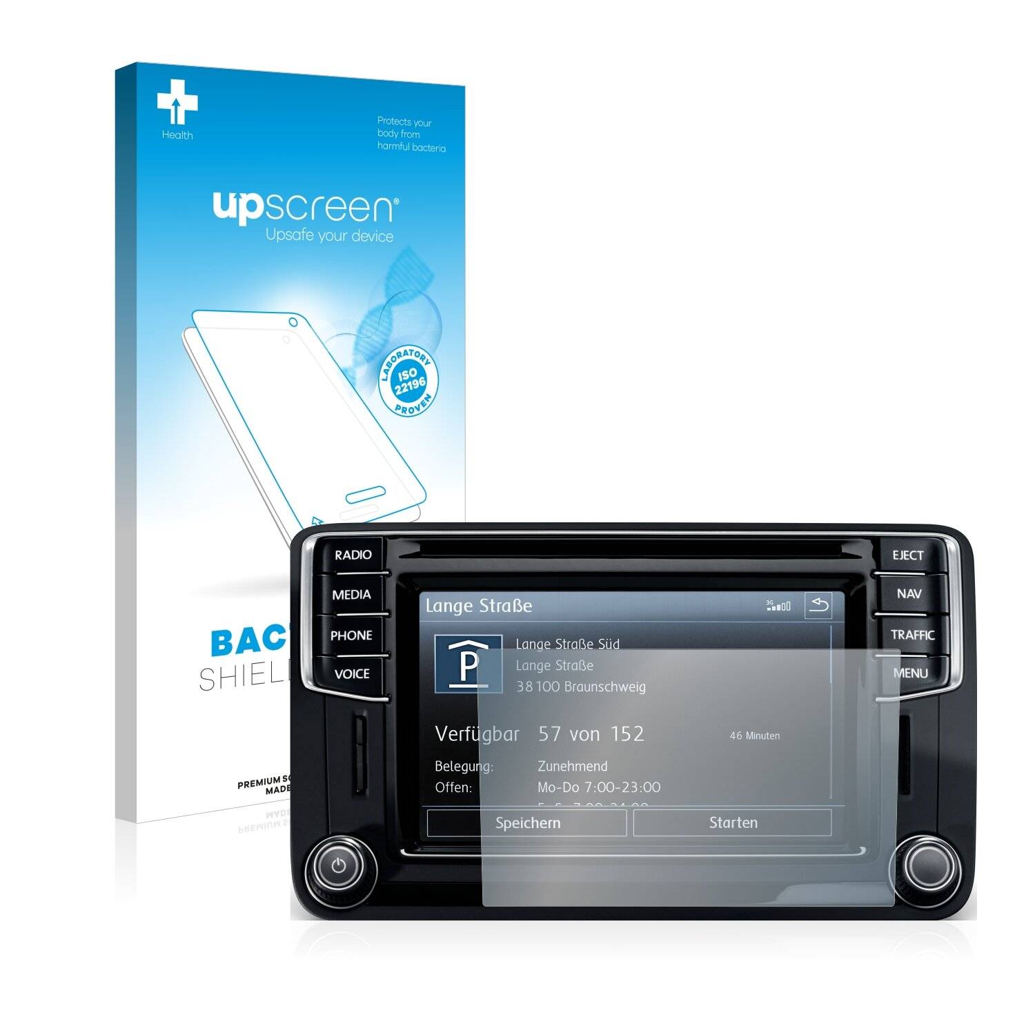 upscreen Bacteria Shield Clear Premium Antibakterielle Displayschutzfolie für Volkswagen