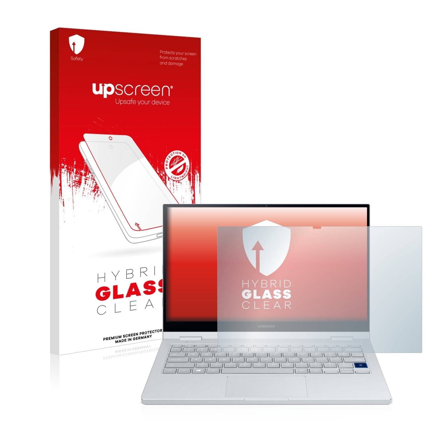 upscreen Hybrid Glass Clear Premium Schutzglas Folie für Samsung Galaxy Book Flex