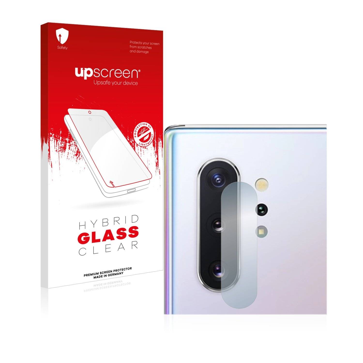 upscreen Hybrid Glass Clear Premium Schutzglas Folie für Samsung Galaxy Note 10 Plus (NUR
