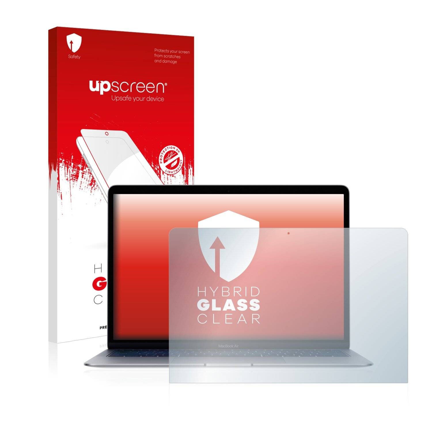 upscreen Hybrid Glass Clear Premium Schutzglas Folie für Apple MacBook Air 13