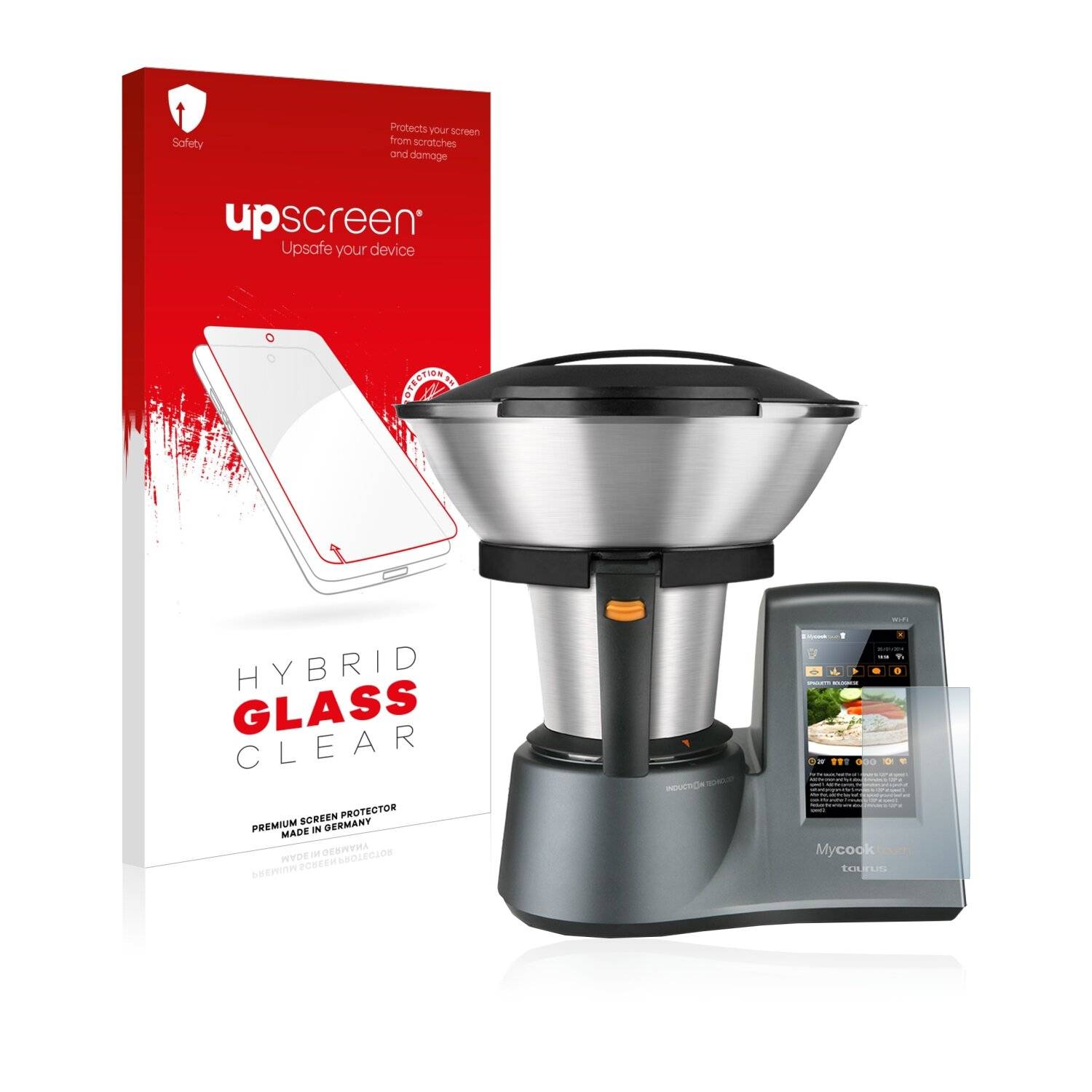 upscreen Hybrid Glass Clear Premium Schutzglas Folie für Taurus Mycook
