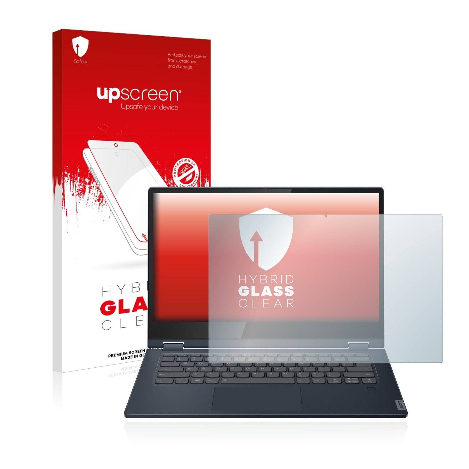 upscreen Hybrid Glass Clear Premium Schutzglas Folie für Lenovo IdeaPad C340