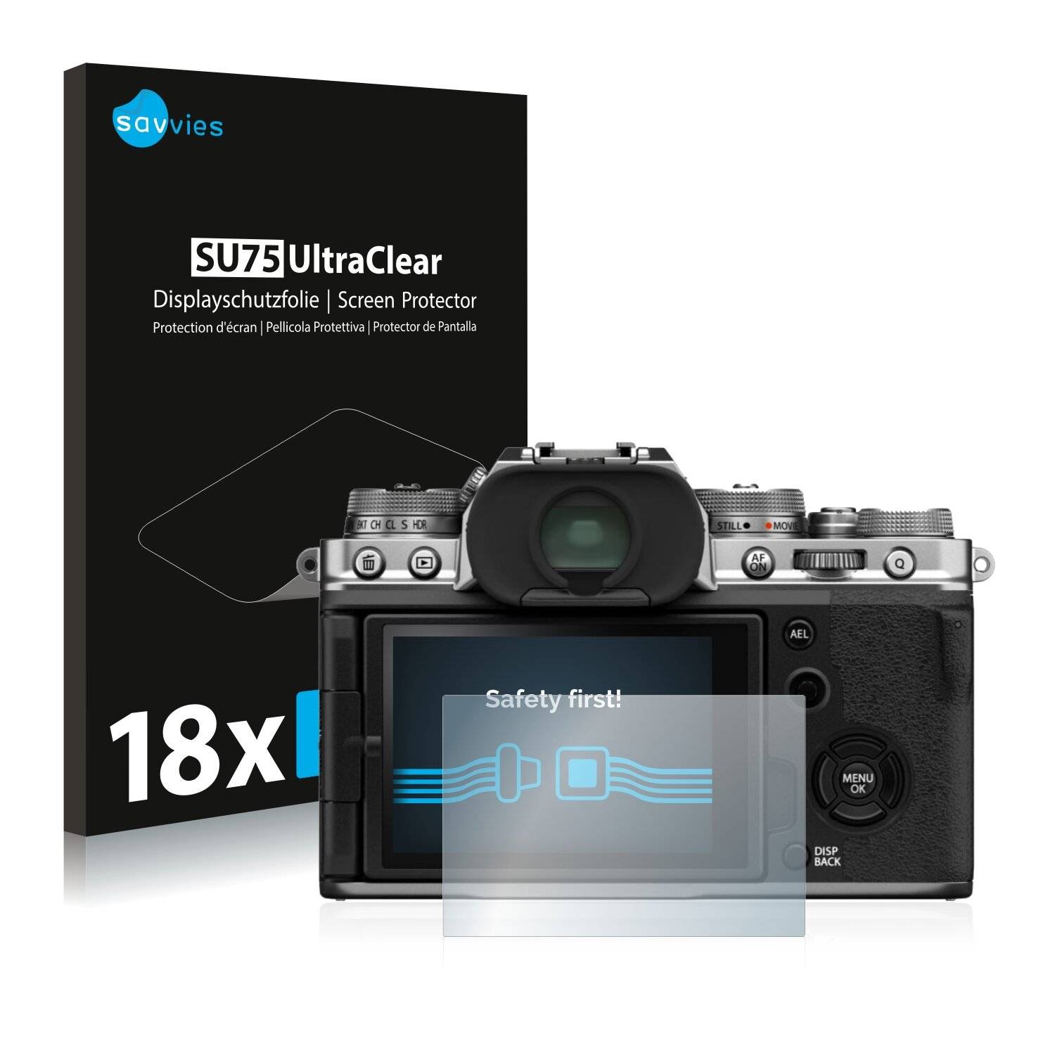18x Savvies SU75 Displayschutzfolie für Fujifilm
