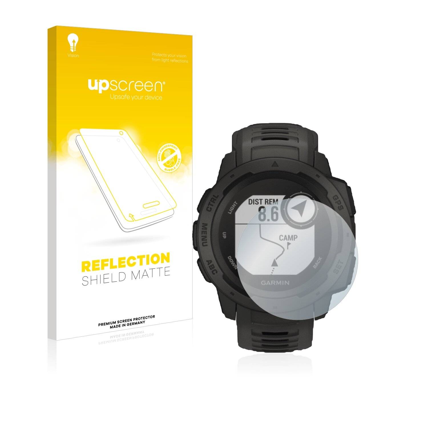 upscreen Reflection Shield Matte Premium Displayschutzfolie für Garmin Instinct