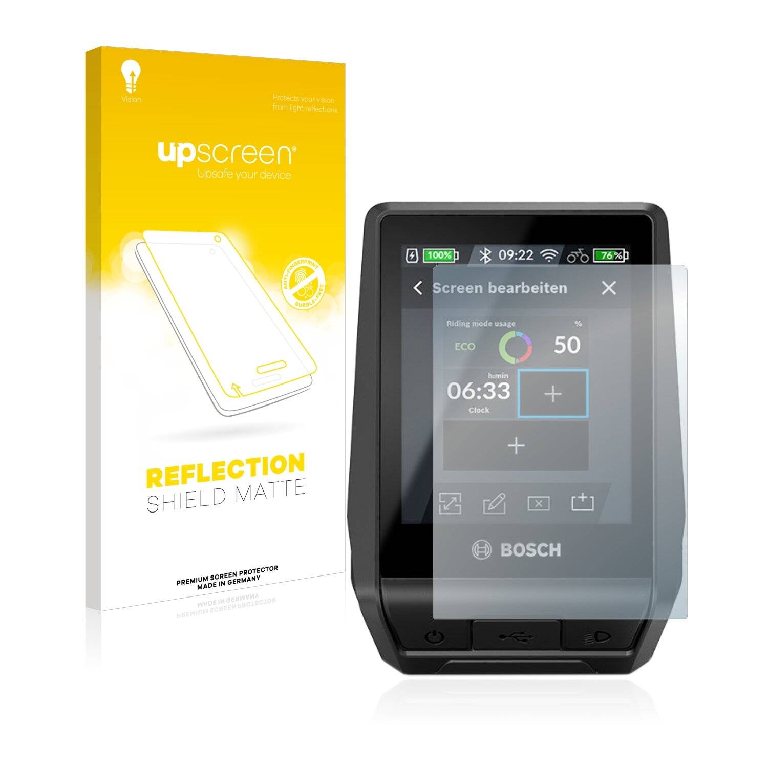 upscreen Reflection Shield Matte Premium Displayschutzfolie für Bosch Nyon