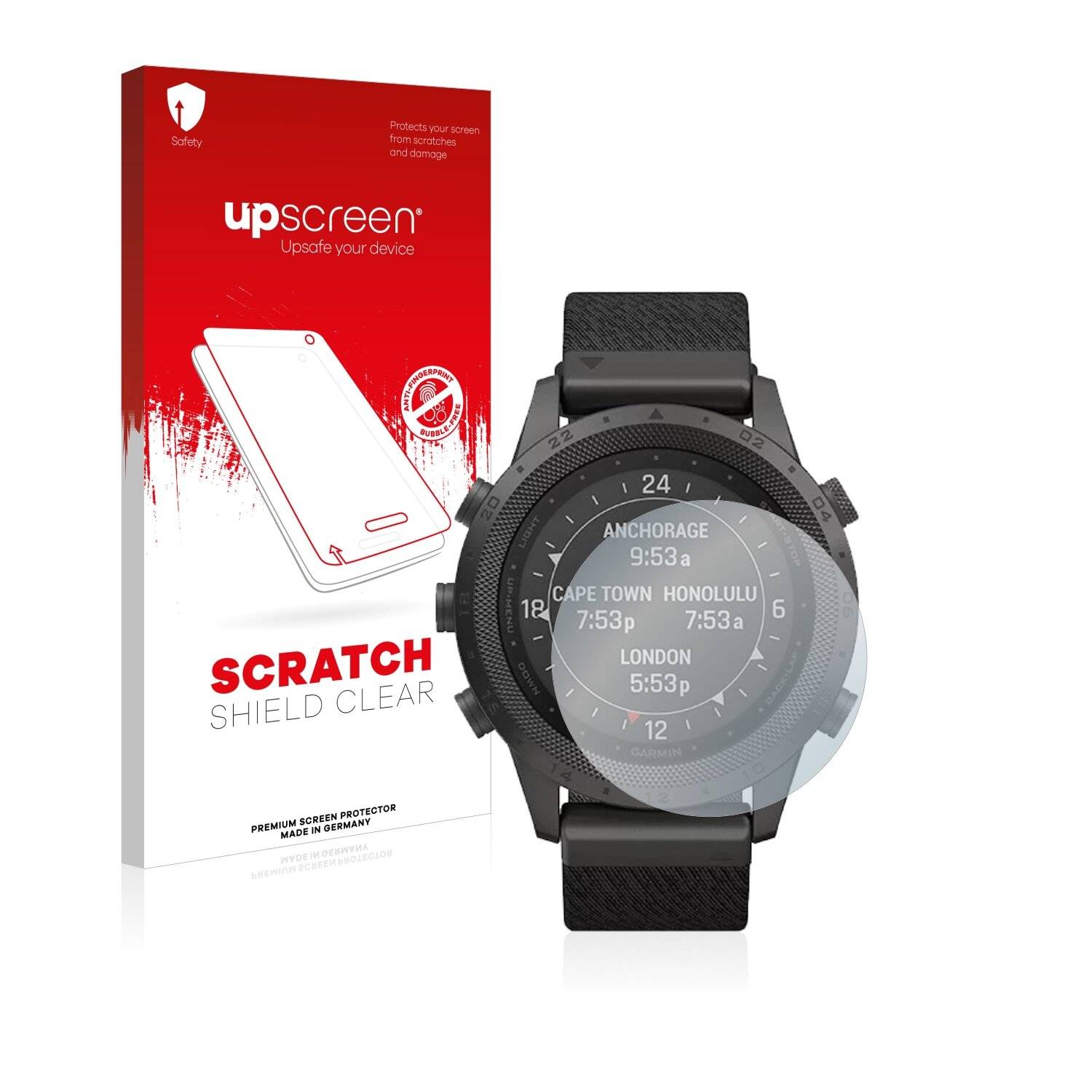 upscreen Scratch Shield Clear Premium Displayschutzfolie für Garmin Marq