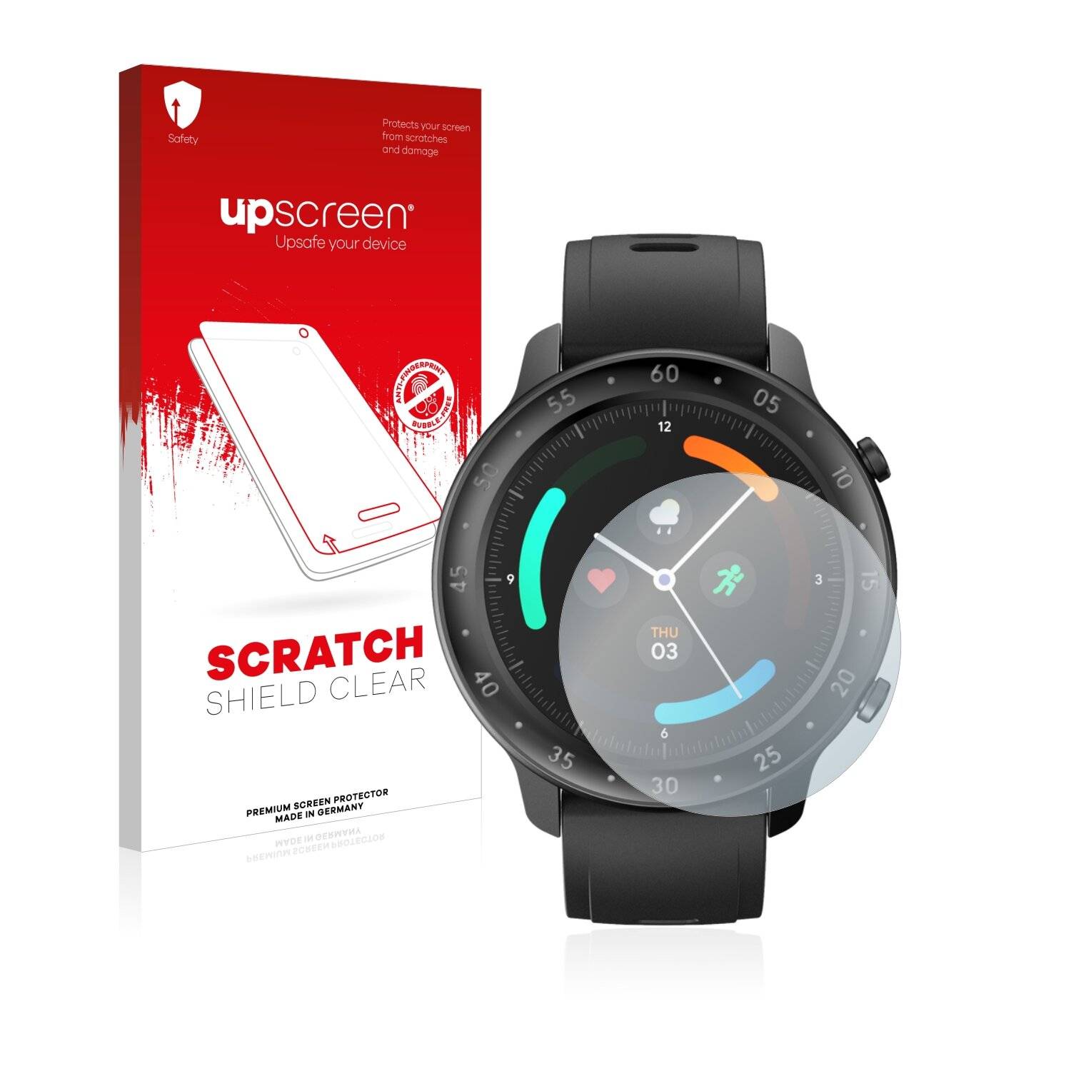 upscreen Scratch Shield Clear Premium Displayschutzfolie für Mobvoi Ticwatch