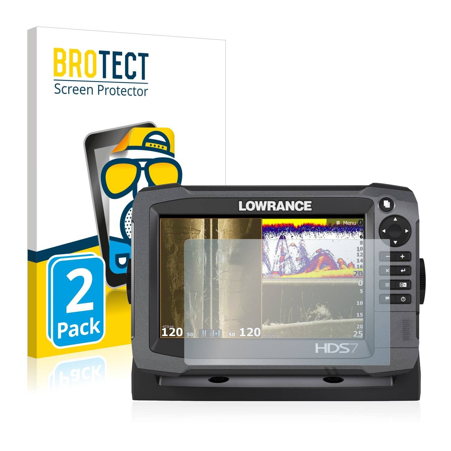 2x BROTECT Matte Displayschutzfolie für Lowrance HDS-7 Live - Entspiegelt,