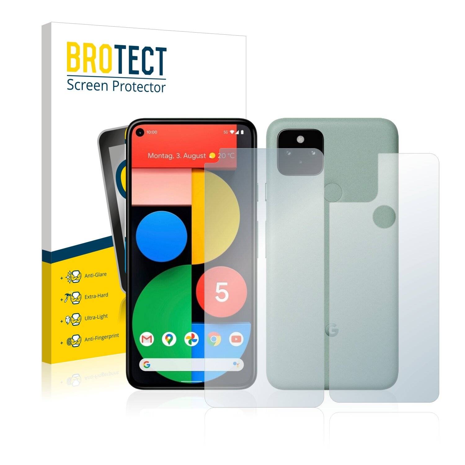 BROTECT AirGlass Matte Schutzglas Folie für Google Pixel 5 (Vorder +