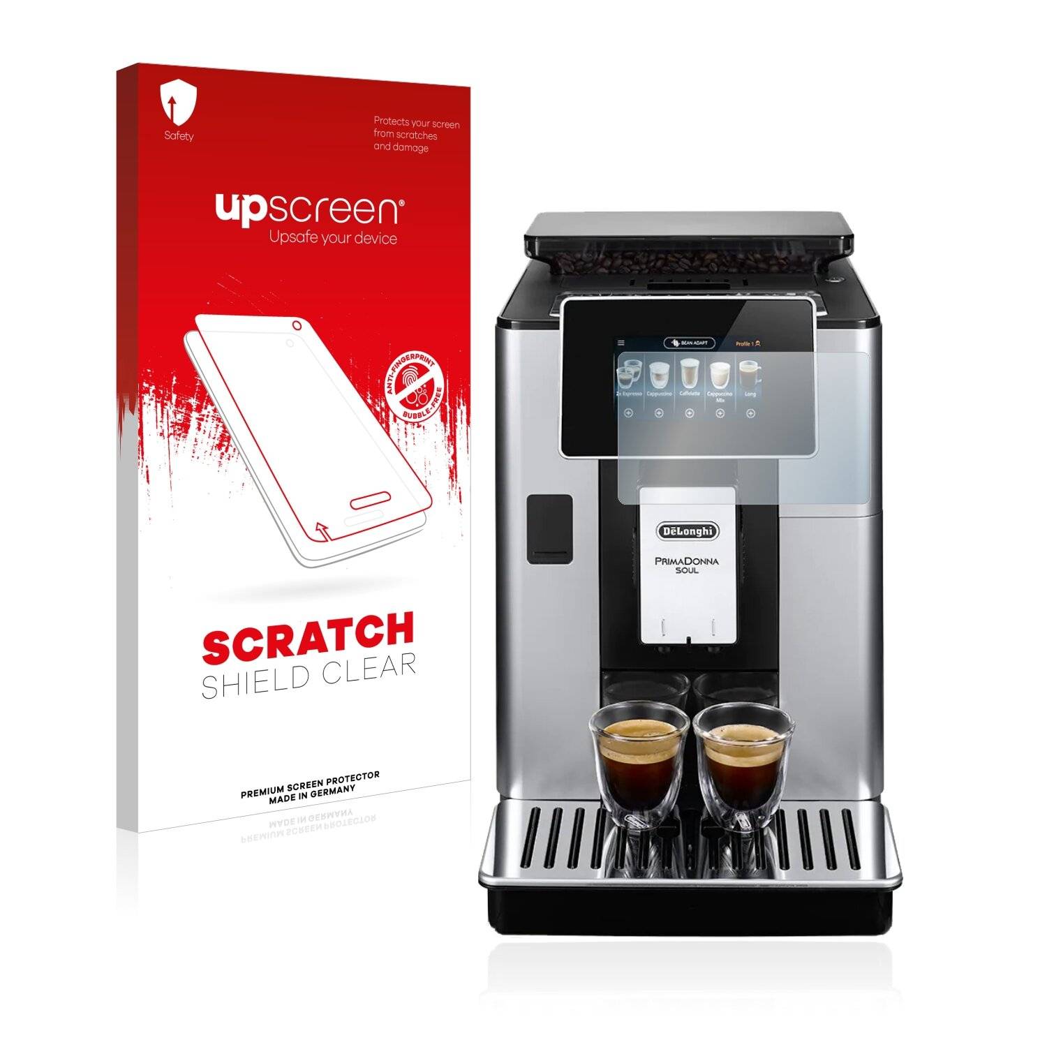 upscreen Scratch Shield Clear Premium Displayschutzfolie für DeLonghi PrimaDonna Soul