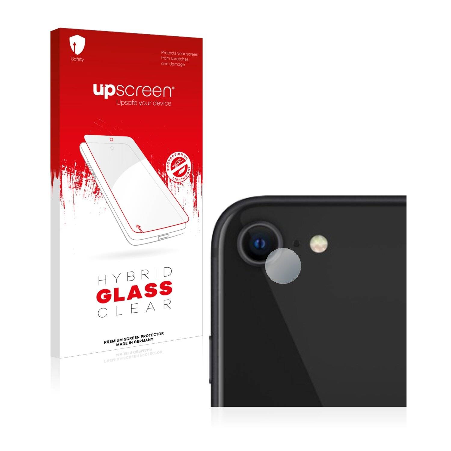 upscreen Hybrid Glass Clear Premium Schutzglas Folie für Apple iPhone SE 2 2020 (NUR