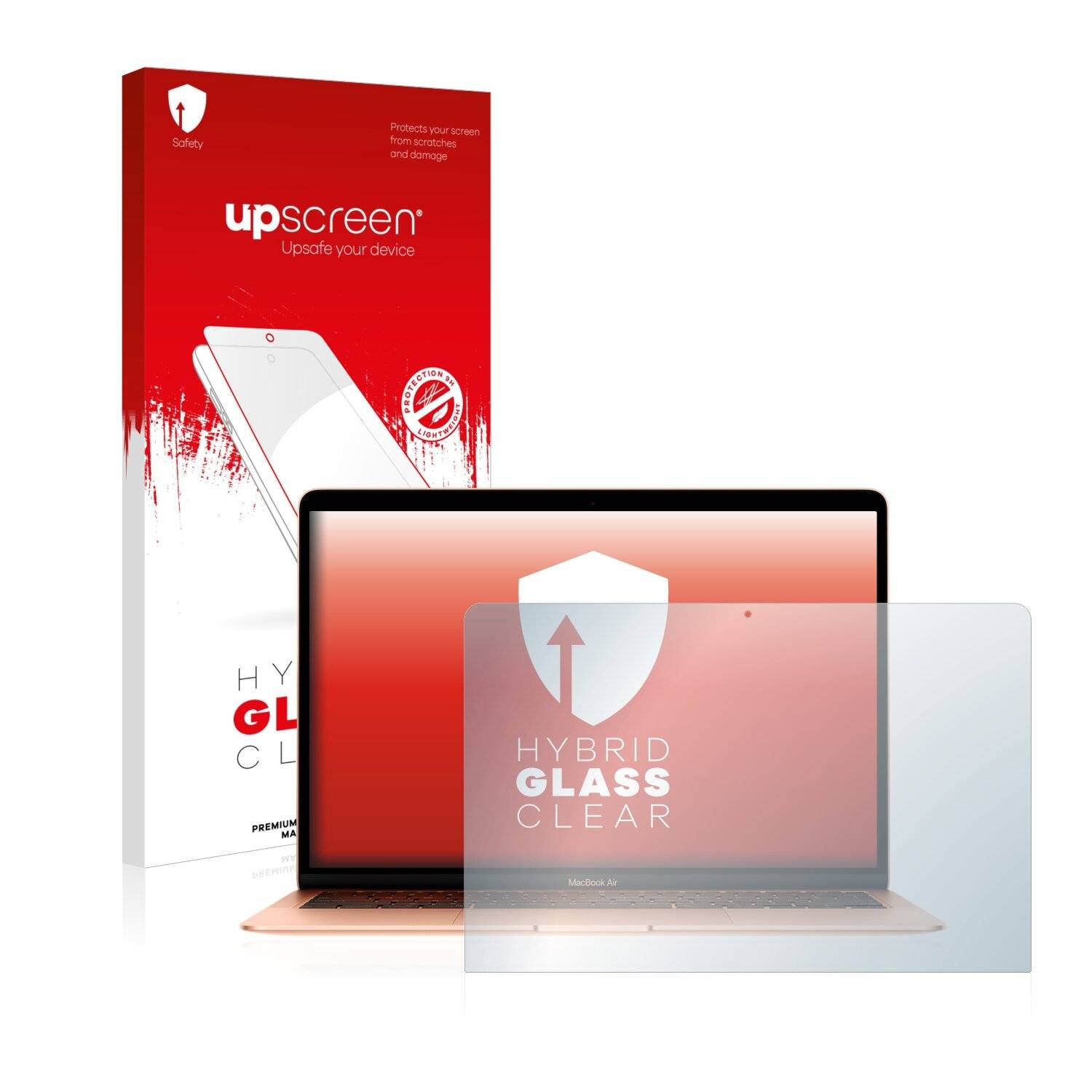upscreen Hybrid Glass Clear Premium Schutzglas Folie für Apple MacBook Air 13.3