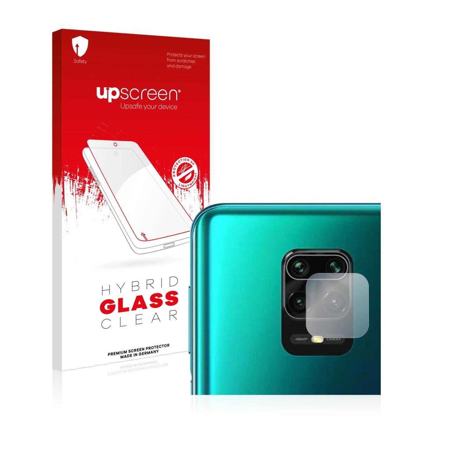 upscreen Hybrid Glass Clear Premium Schutzglas Folie für Xiaomi Redmi Note 9S (NUR