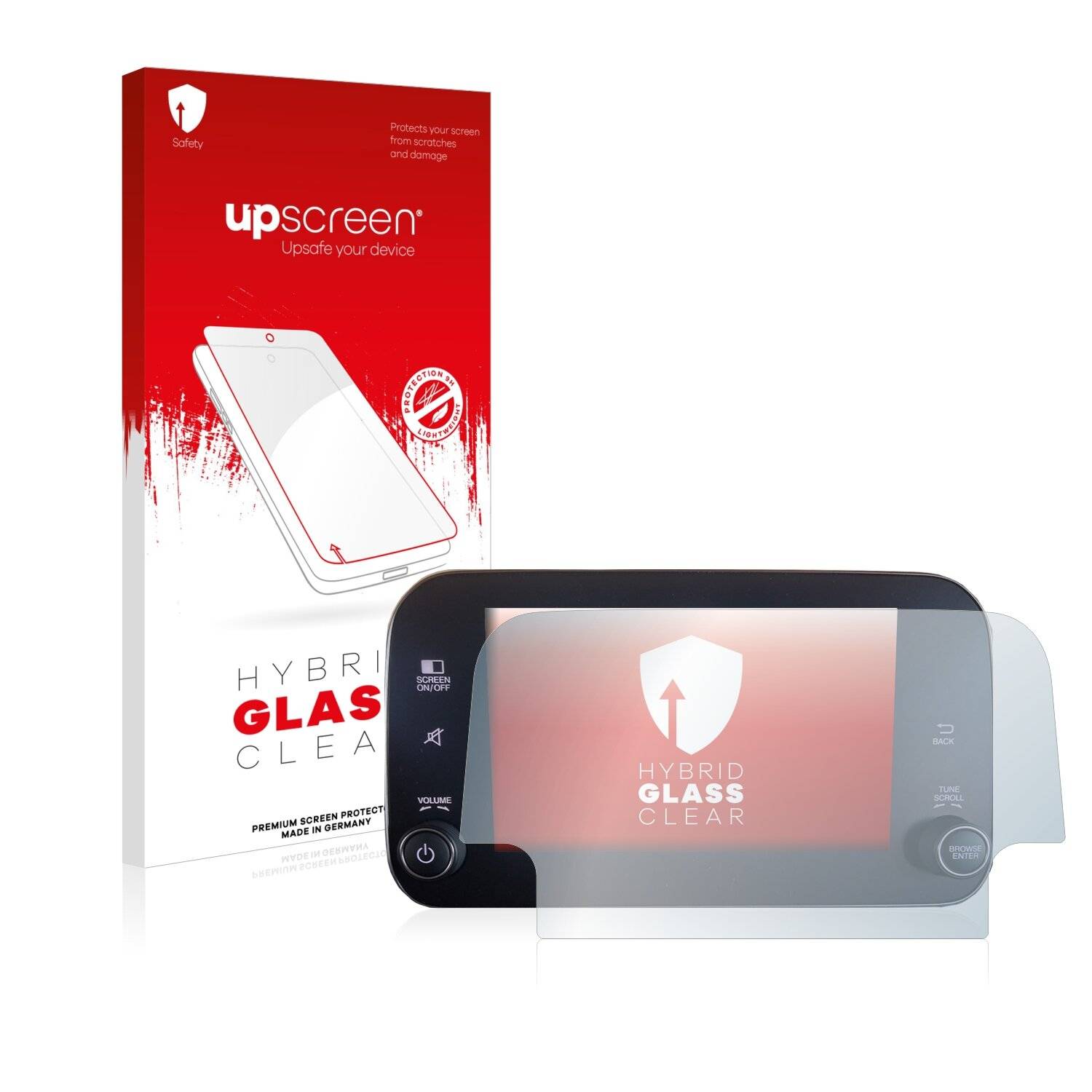 upscreen Hybrid Glass Clear Premium Schutzglas Folie für Fiat 500S 2017-2019 Uconnet