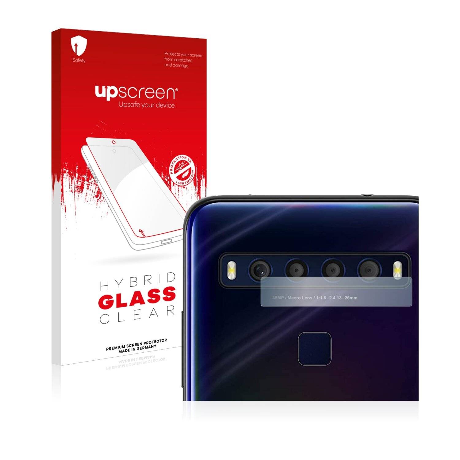 upscreen Hybrid Glass Clear Premium Schutzglas Folie für TCL 10L (NUR