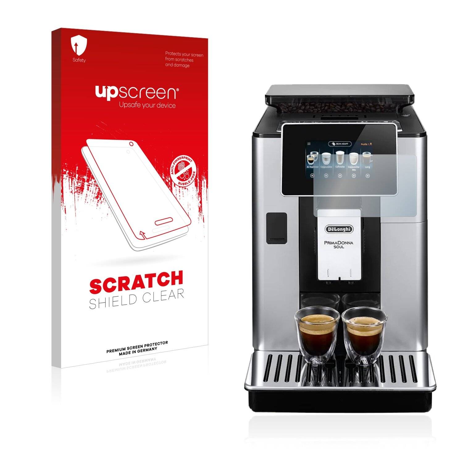 upscreen Scratch Shield Clear Premium Displayschutzfolie für DeLonghi PrimaDonna Soul