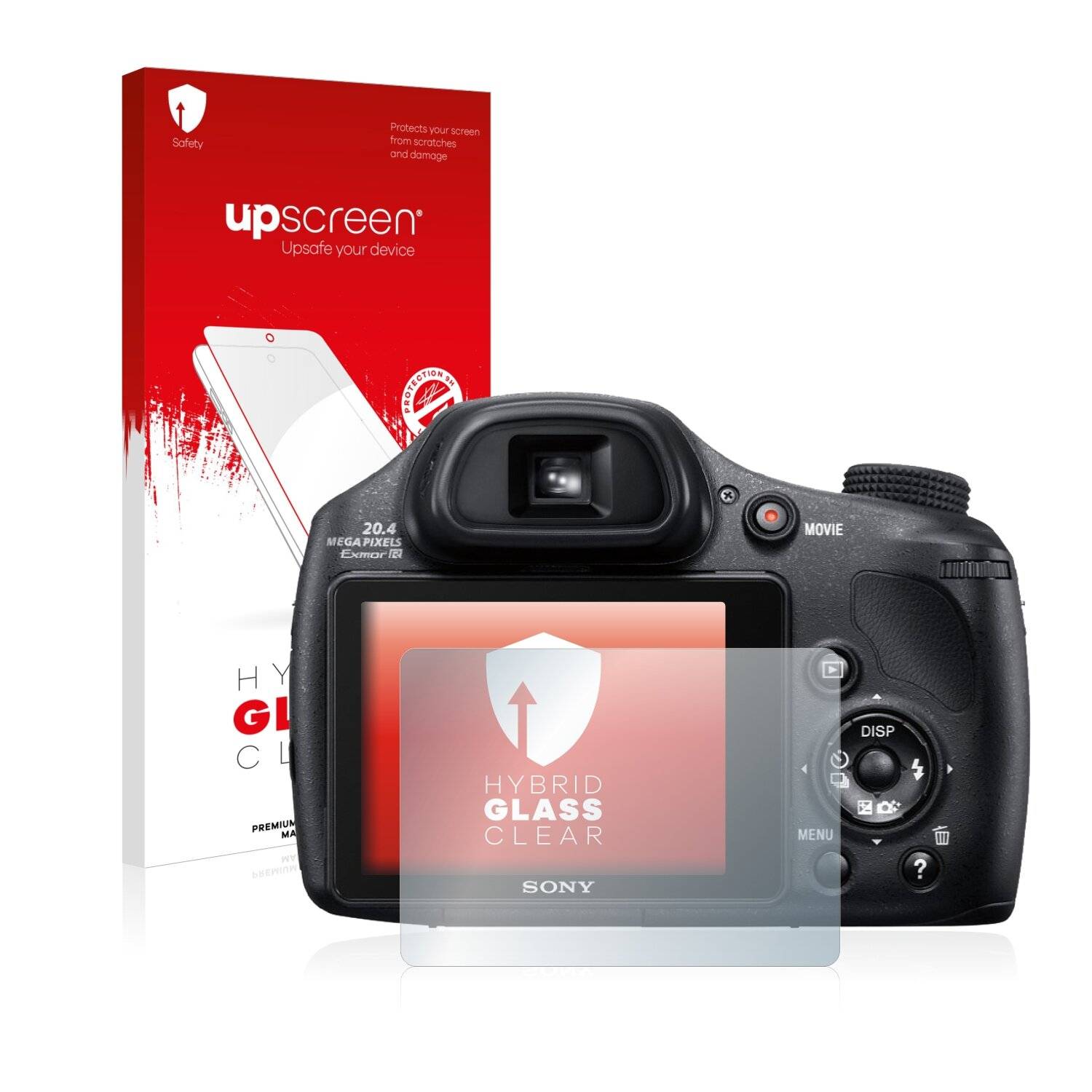 upscreen Hybrid Glass Clear Premium Schutzglas Folie für Sony Cyber-Shot