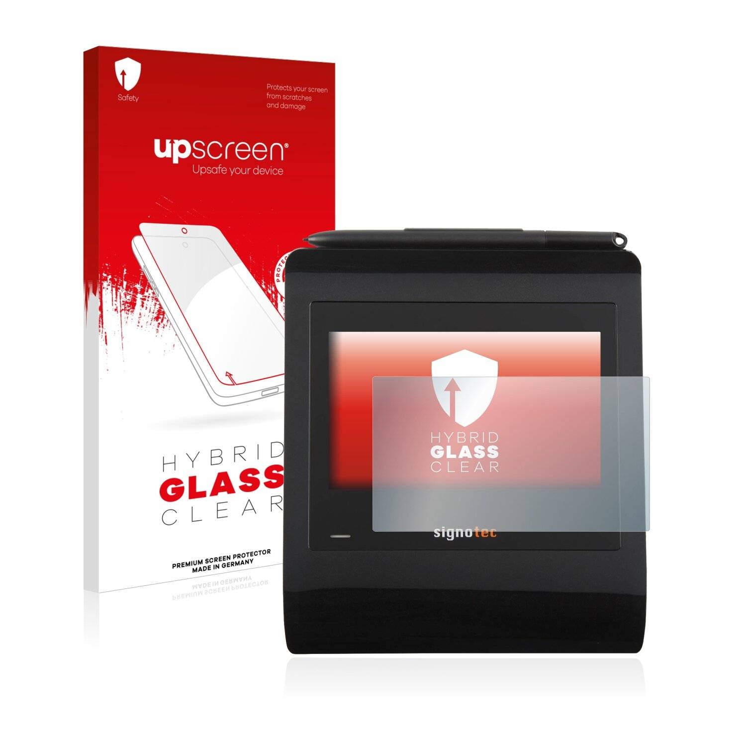 upscreen Hybrid Glass Clear Premium Schutzglas Folie für Signotec Signature Pad