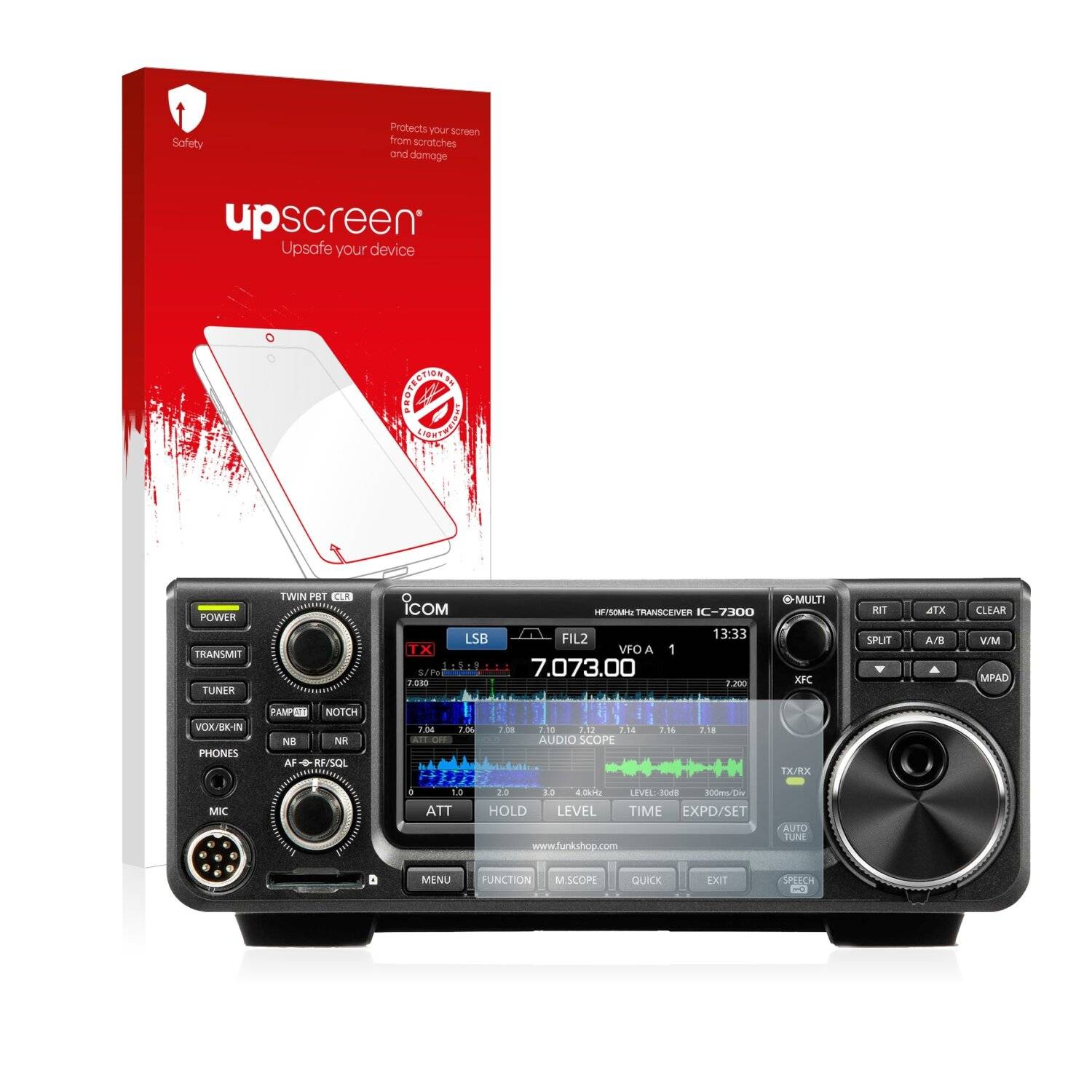 upscreen Hybrid Glass Clear Premium Schutzglas Folie für Icom