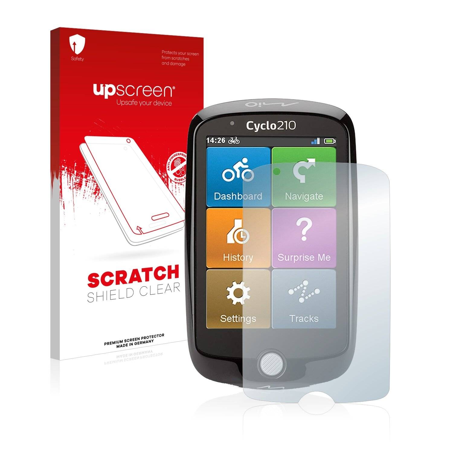 upscreen Scratch Shield Clear Premium Displayschutzfolie für Mio Cyclo