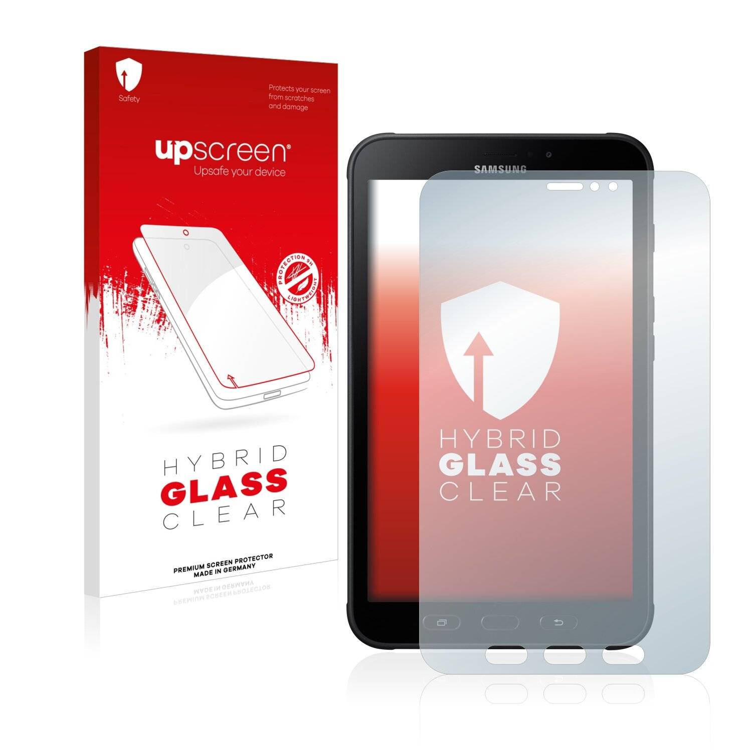 upscreen Hybrid Glass Clear Premium Schutzglas Folie für Samsung Galaxy Tab Active