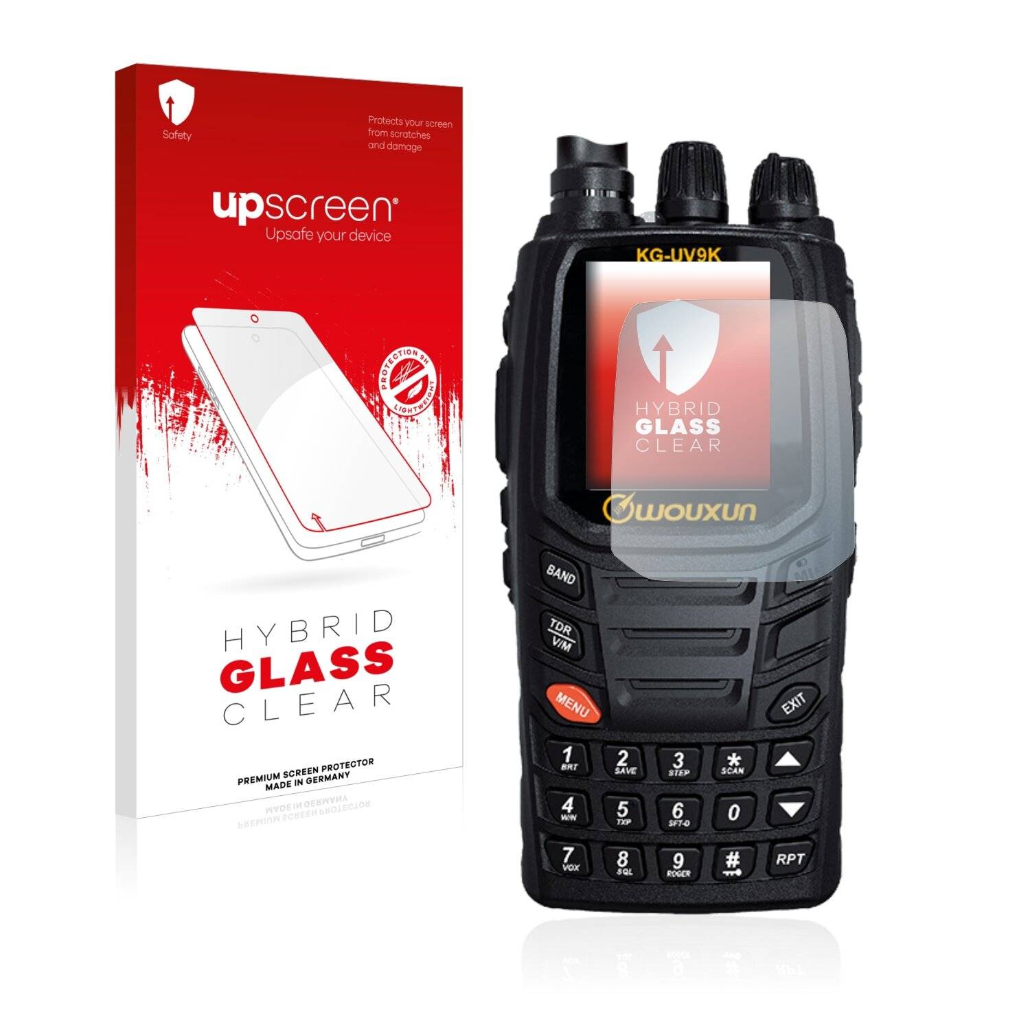 upscreen Hybrid Glass Clear Premium Schutzglas Folie für Wouxun