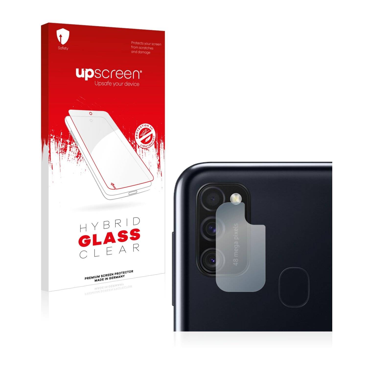 upscreen Hybrid Glass Clear Premium Schutzglas Folie für Samsung Galaxy M21 (NUR