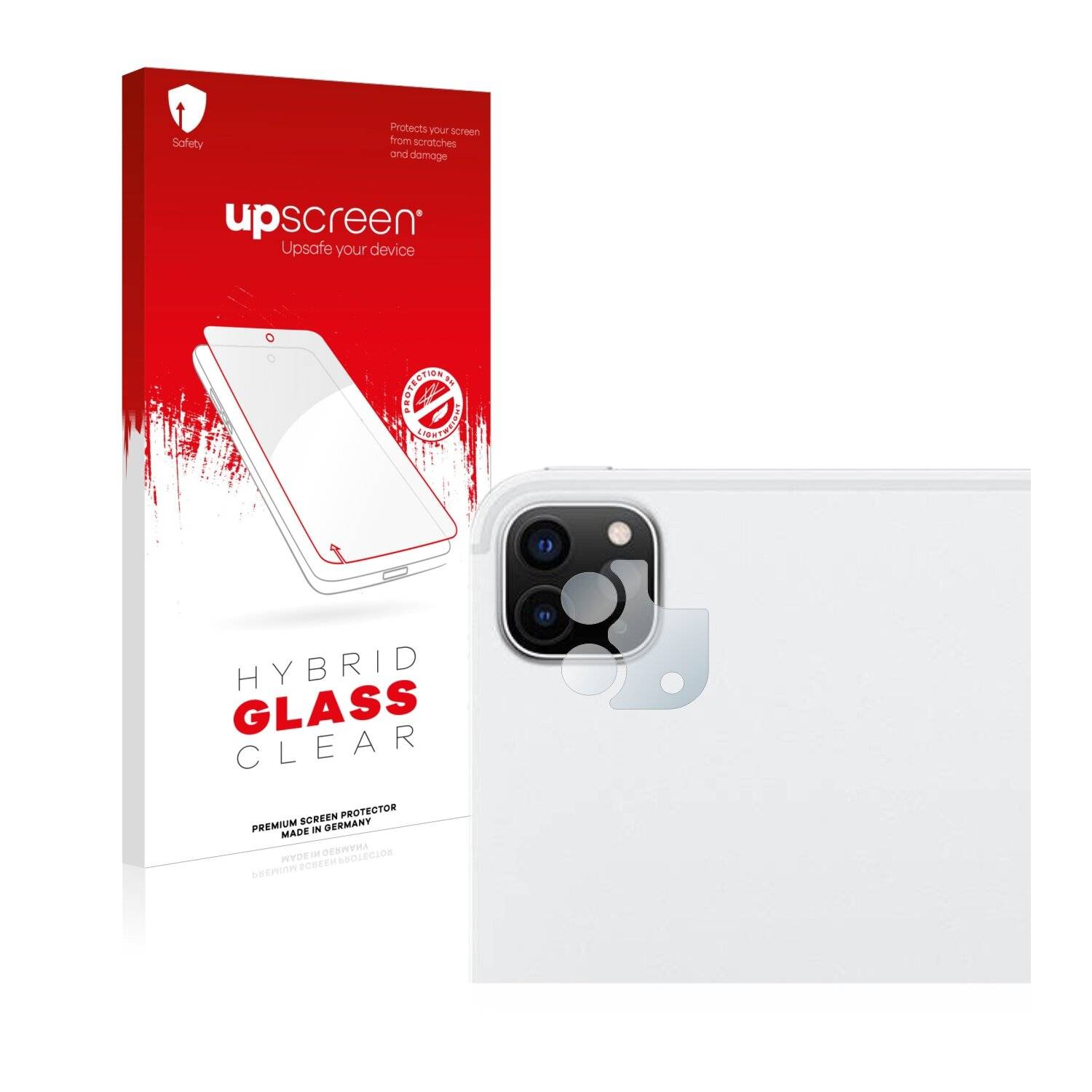upscreen Hybrid Glass Clear Premium Schutzglas Folie für Apple iPad Pro 12.9 WiFi 2020 (NUR