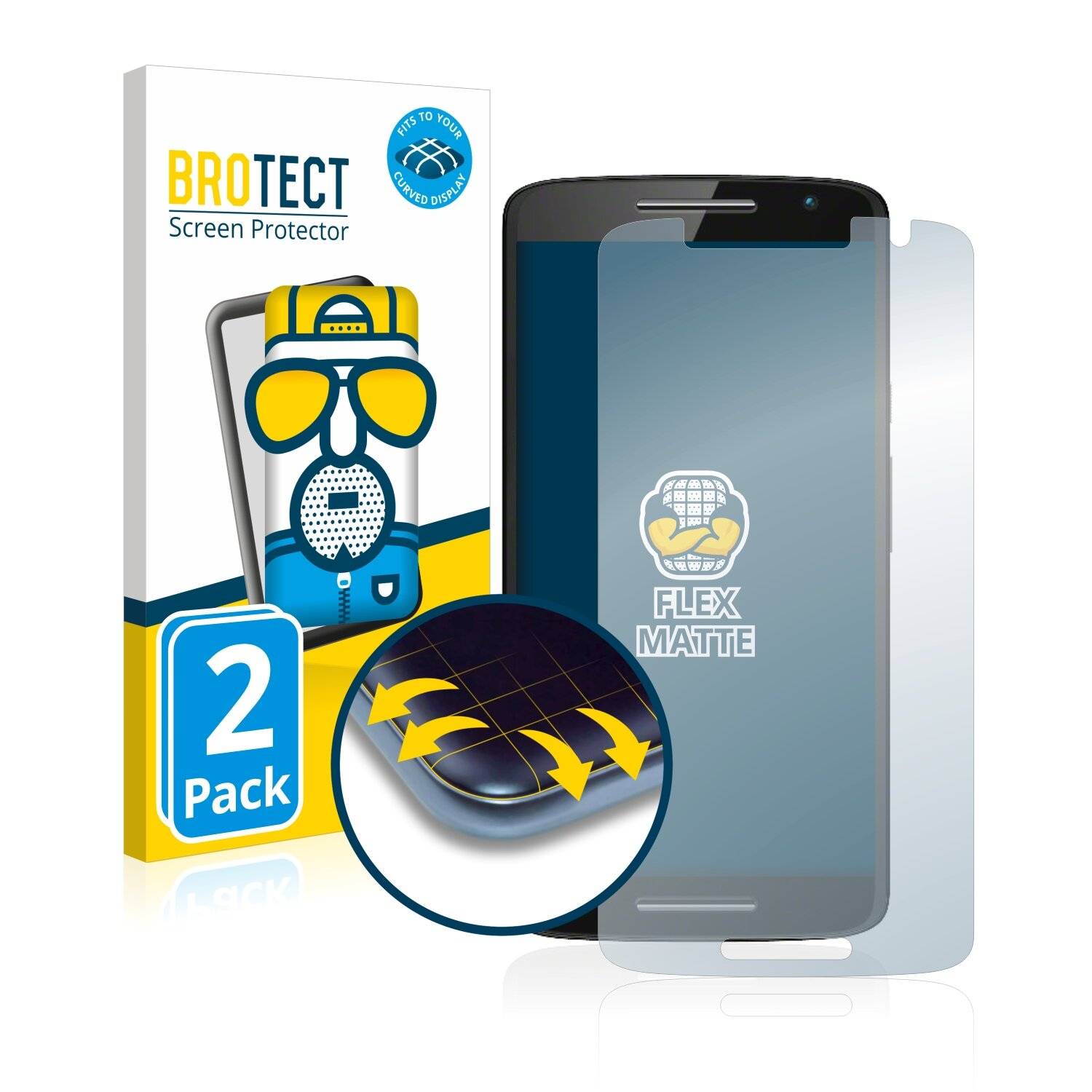2x BROTECT Flex Matte Full-Cover Displayschutzfolie für Motorola Moto X