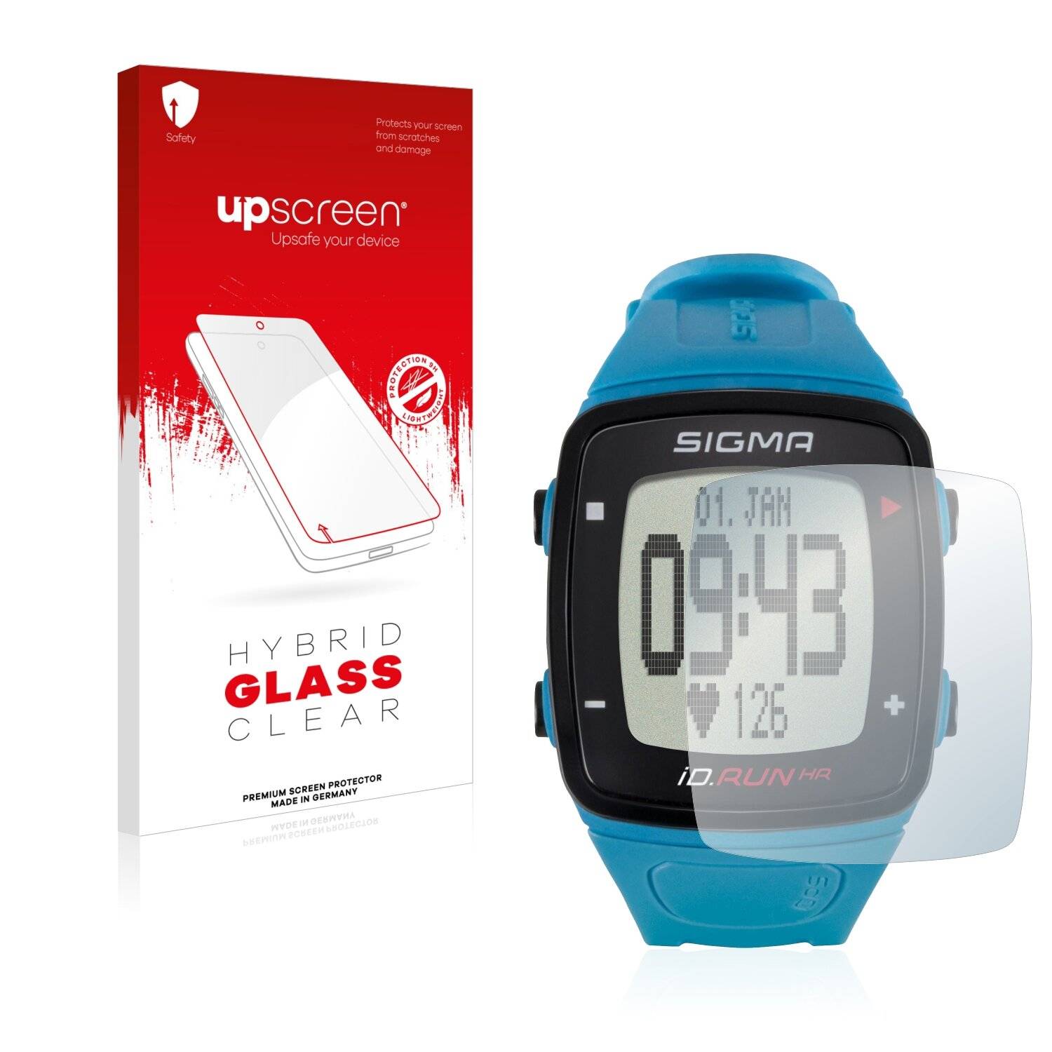 upscreen Hybrid Glass Clear Premium Schutzglas Folie für Sigma iD Run