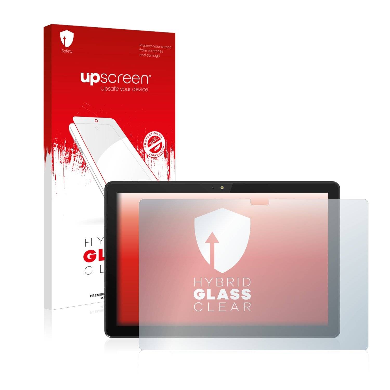 upscreen Hybrid Glass Clear Premium Schutzglas Folie für TrekStor SurfTab