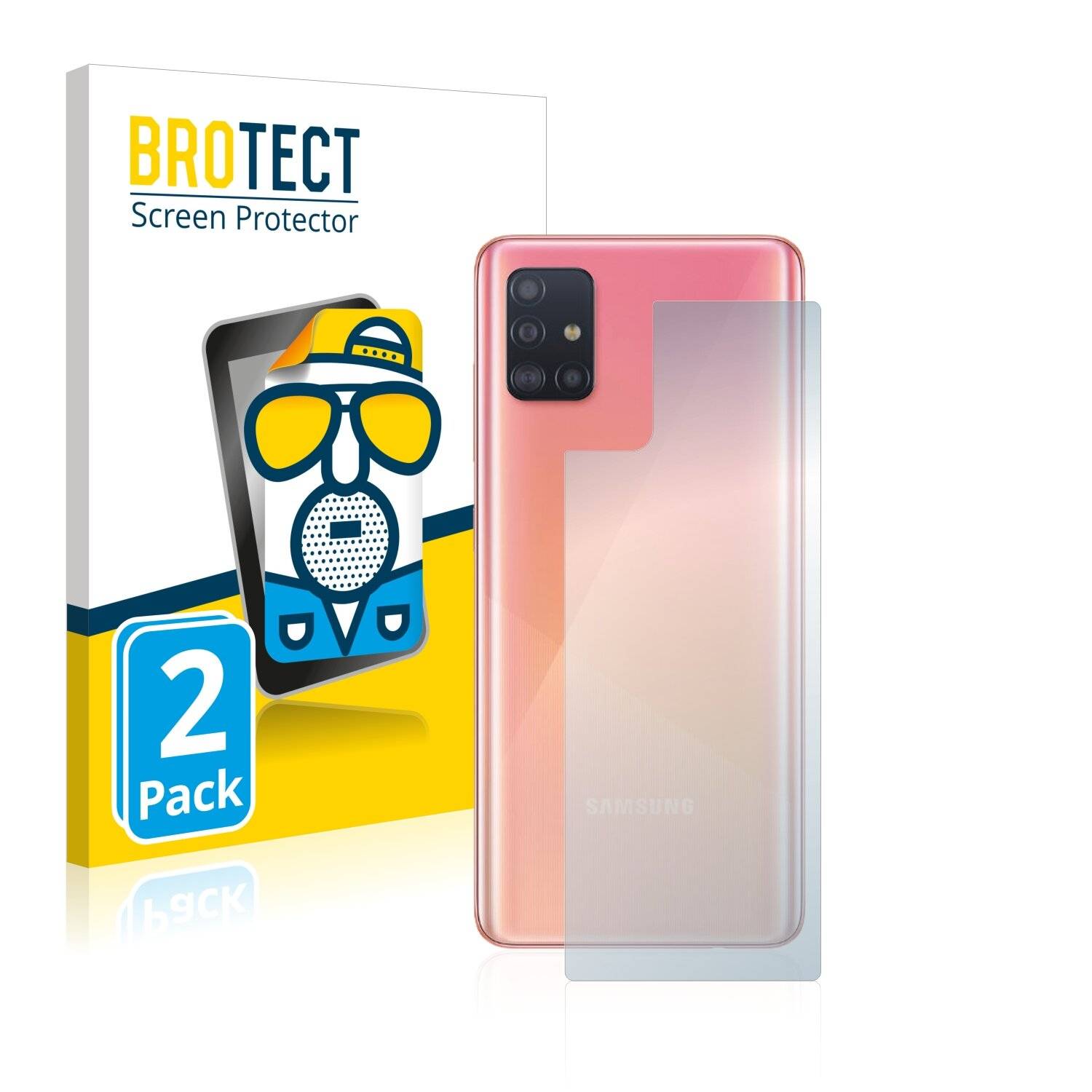 2x BROTECT Matte Displayschutzfolie für Samsung Galaxy A51 5G (Rückseite) - Entspiegelt,