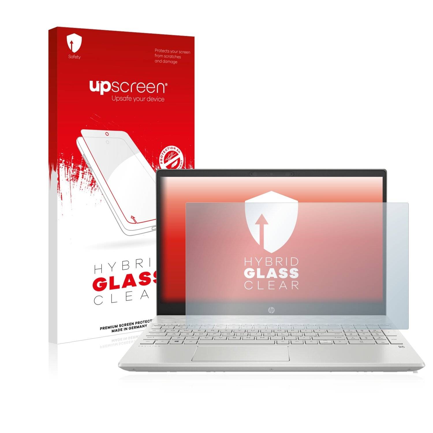 upscreen Hybrid Glass Clear Premium Schutzglas Folie für HP Pavilion