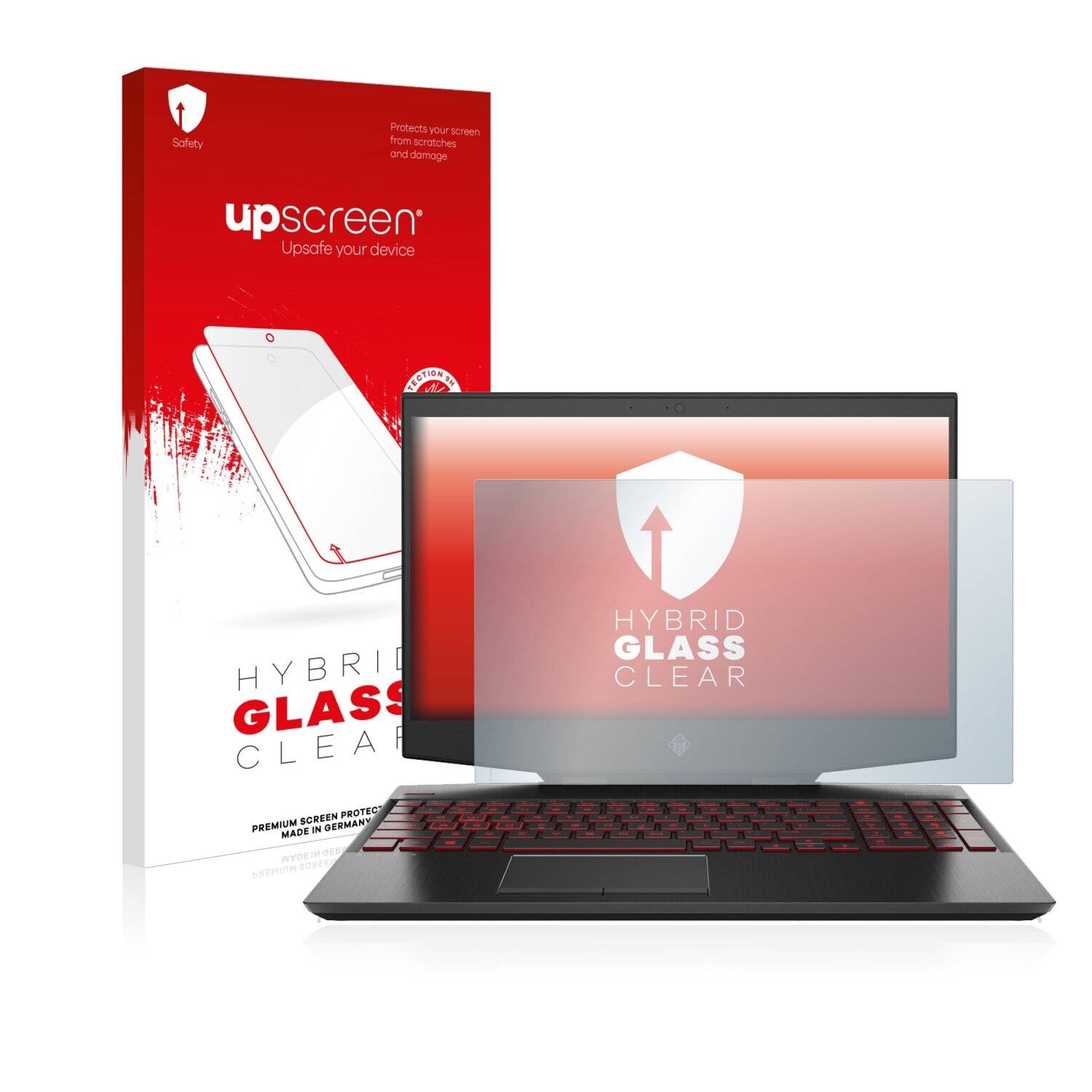 upscreen Hybrid Glass Clear Premium Schutzglas Folie für HP Omen