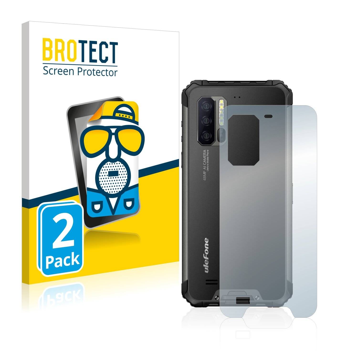 2x BROTECT Matte Displayschutzfolie für Ulefone Armor 7E (Rückseite) - Entspiegelt,