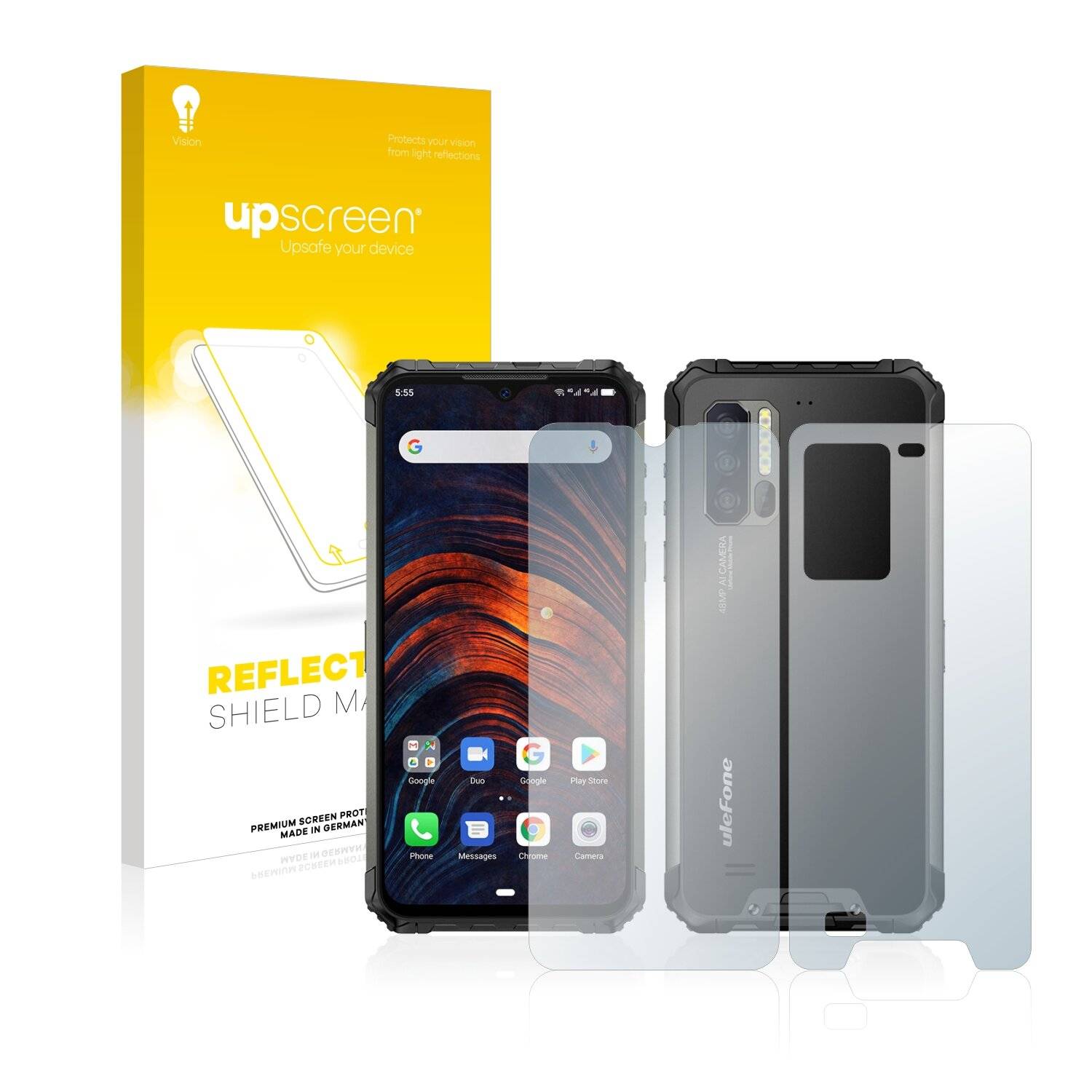 upscreen Reflection Shield Matte Premium Displayschutzfolie für Ulefone Armor 7 (Vorder +