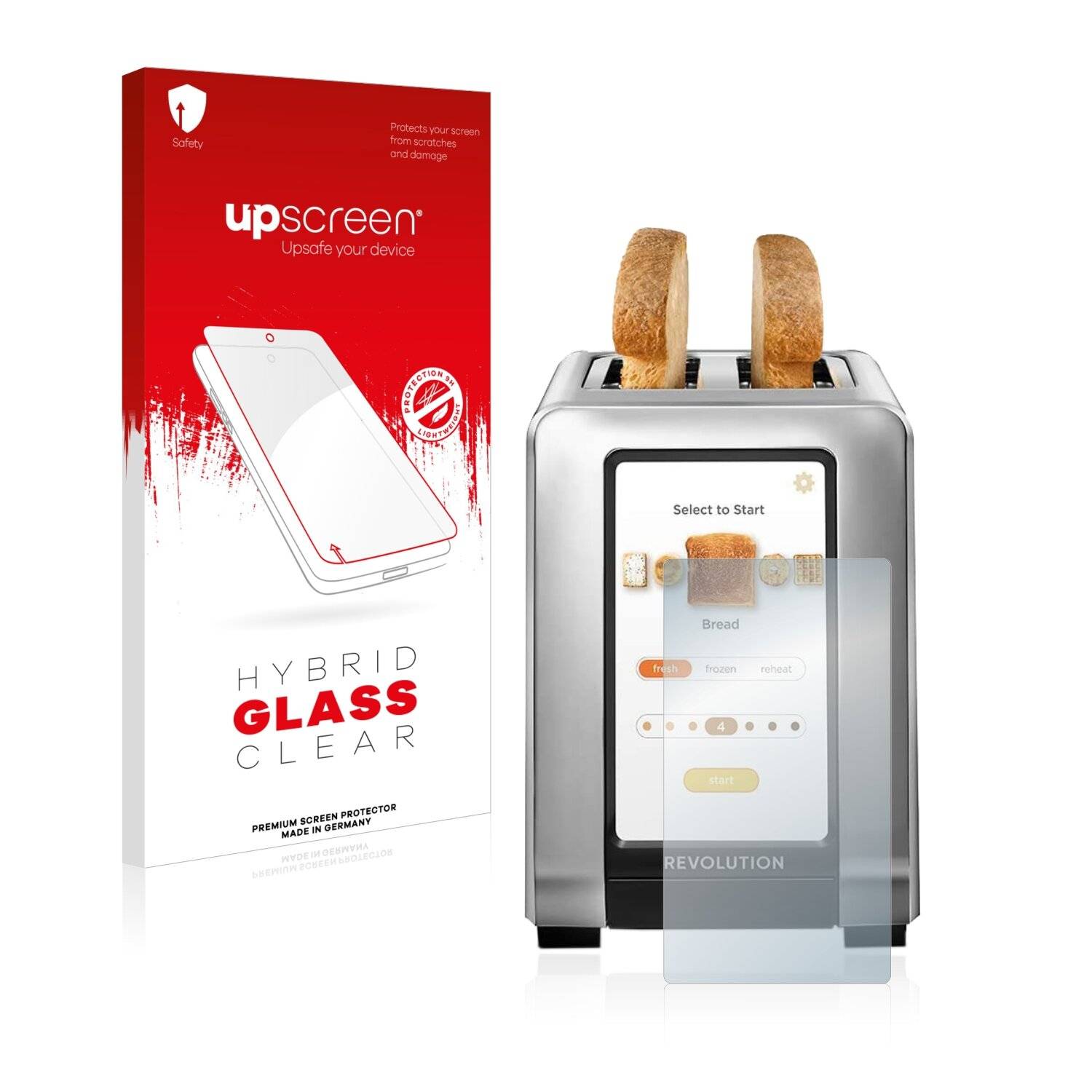upscreen Hybrid Glass Clear Premium Schutzglas Folie für Revolution Cooking Smart