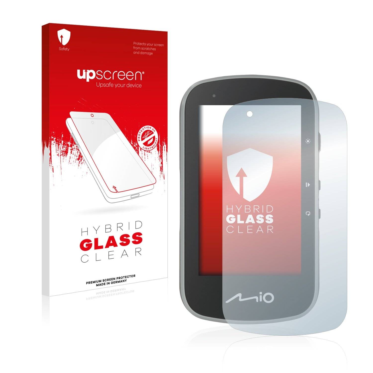 upscreen Hybrid Glass Clear Premium Schutzglas Folie für Mitac Mio Cyclo Discover