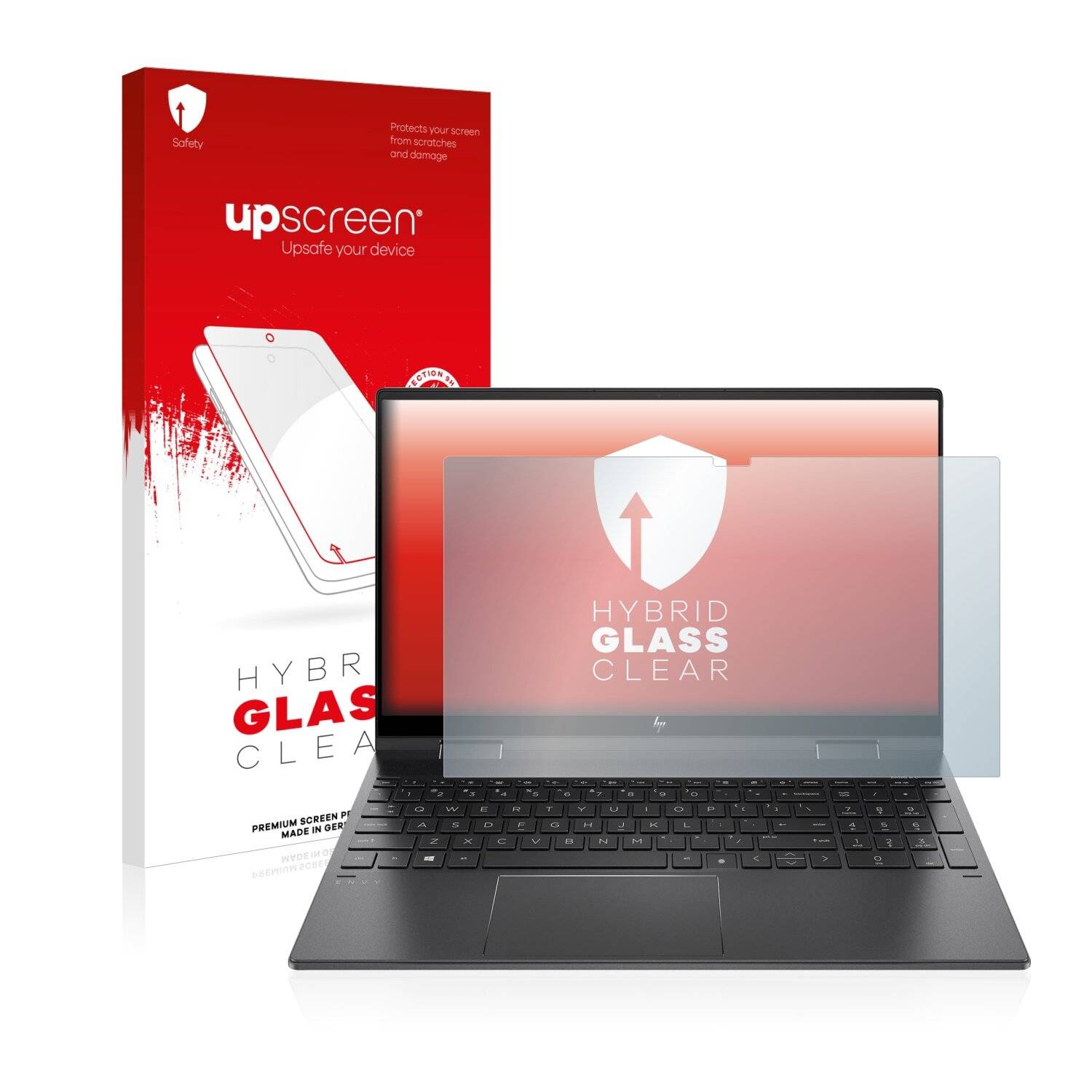 upscreen Hybrid Glass Clear Premium Schutzglas Folie für HP Envy x360 (15-eX) (358 mm x 230