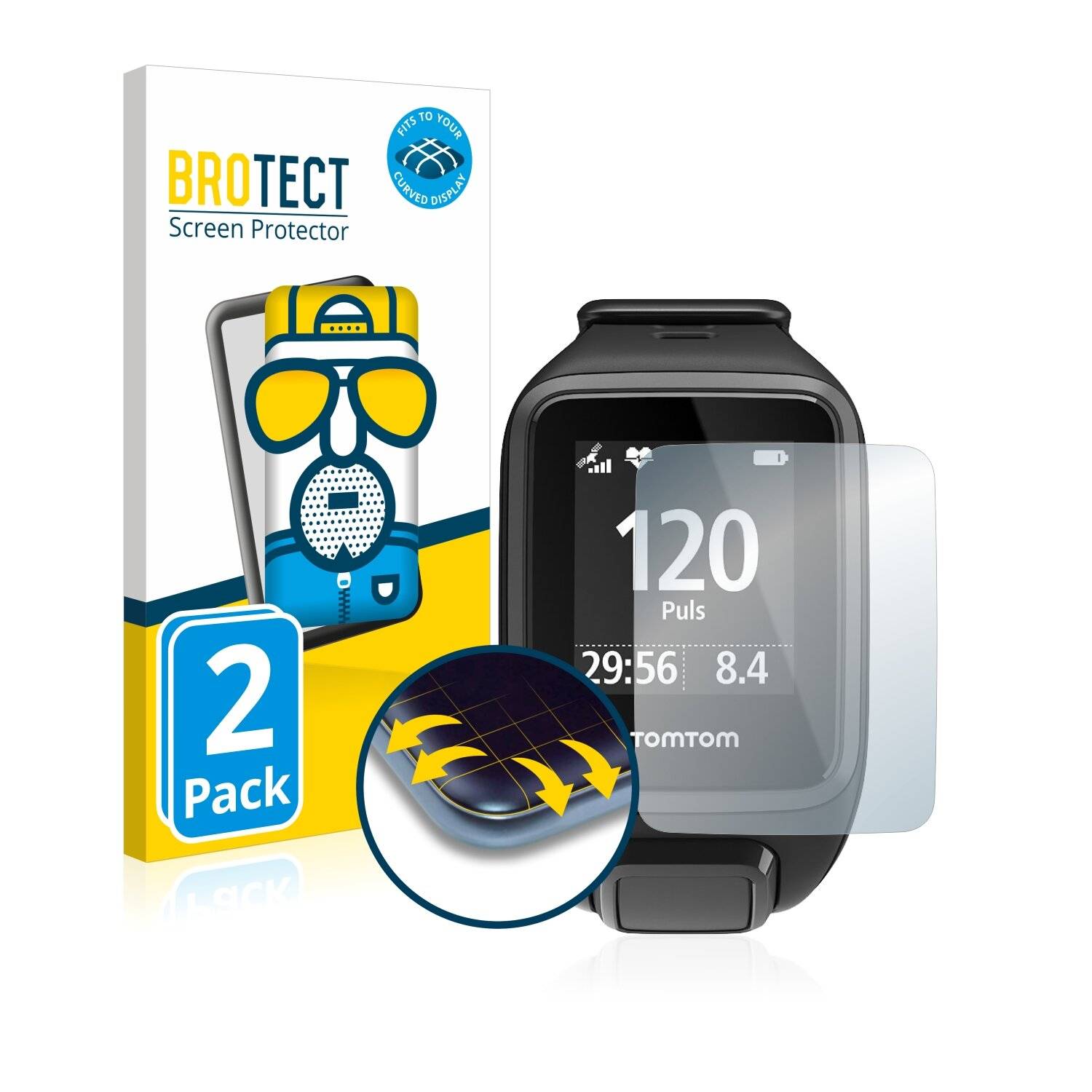 2x BROTECT Flex Matte Full-Cover Displayschutzfolie für TomTom