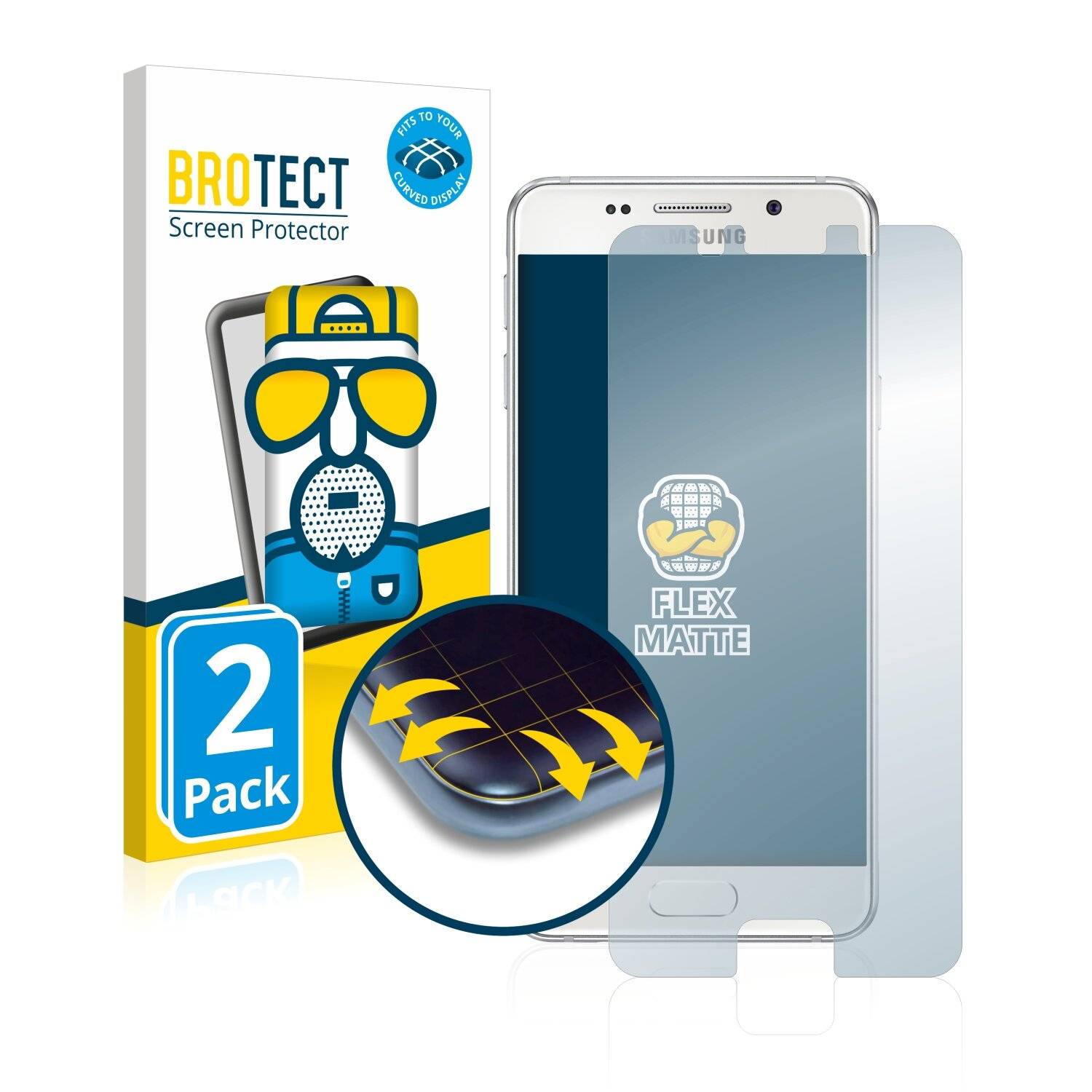 2x BROTECT Flex Matte Full-Cover Displayschutzfolie für Samsung Galaxy A3