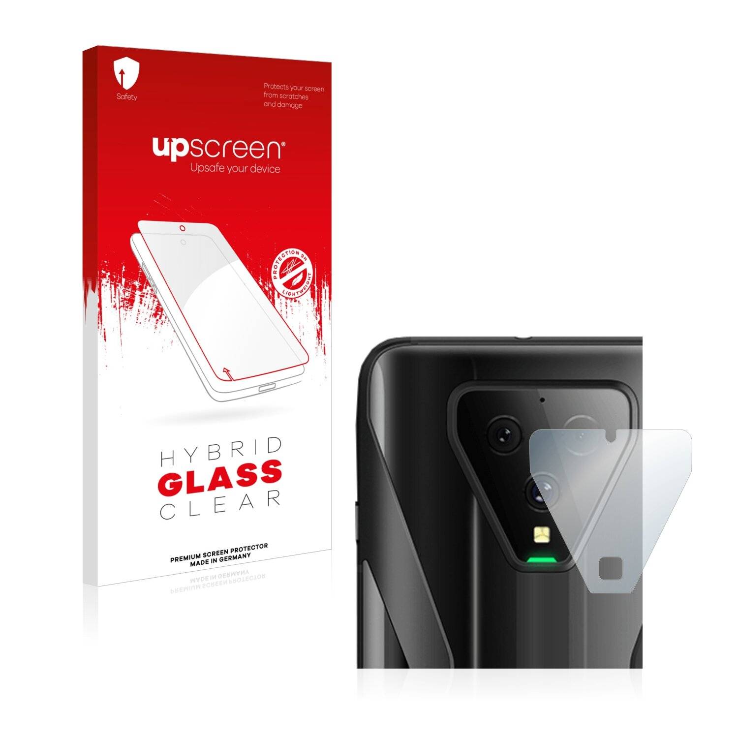 upscreen Hybrid Glass Clear Premium Schutzglas Folie für Xiaomi Black Shark 3 Pro (NUR