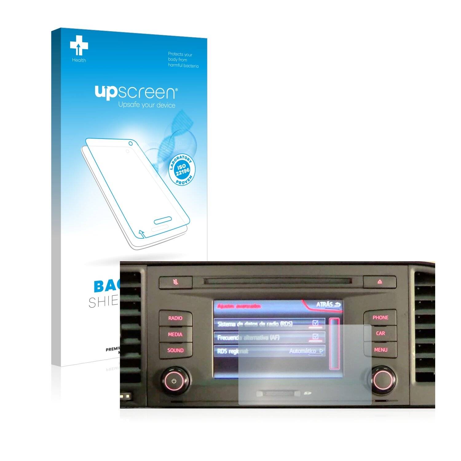 upscreen Bacteria Shield Clear Premium Antibakterielle Displayschutzfolie für Seat Tarraco