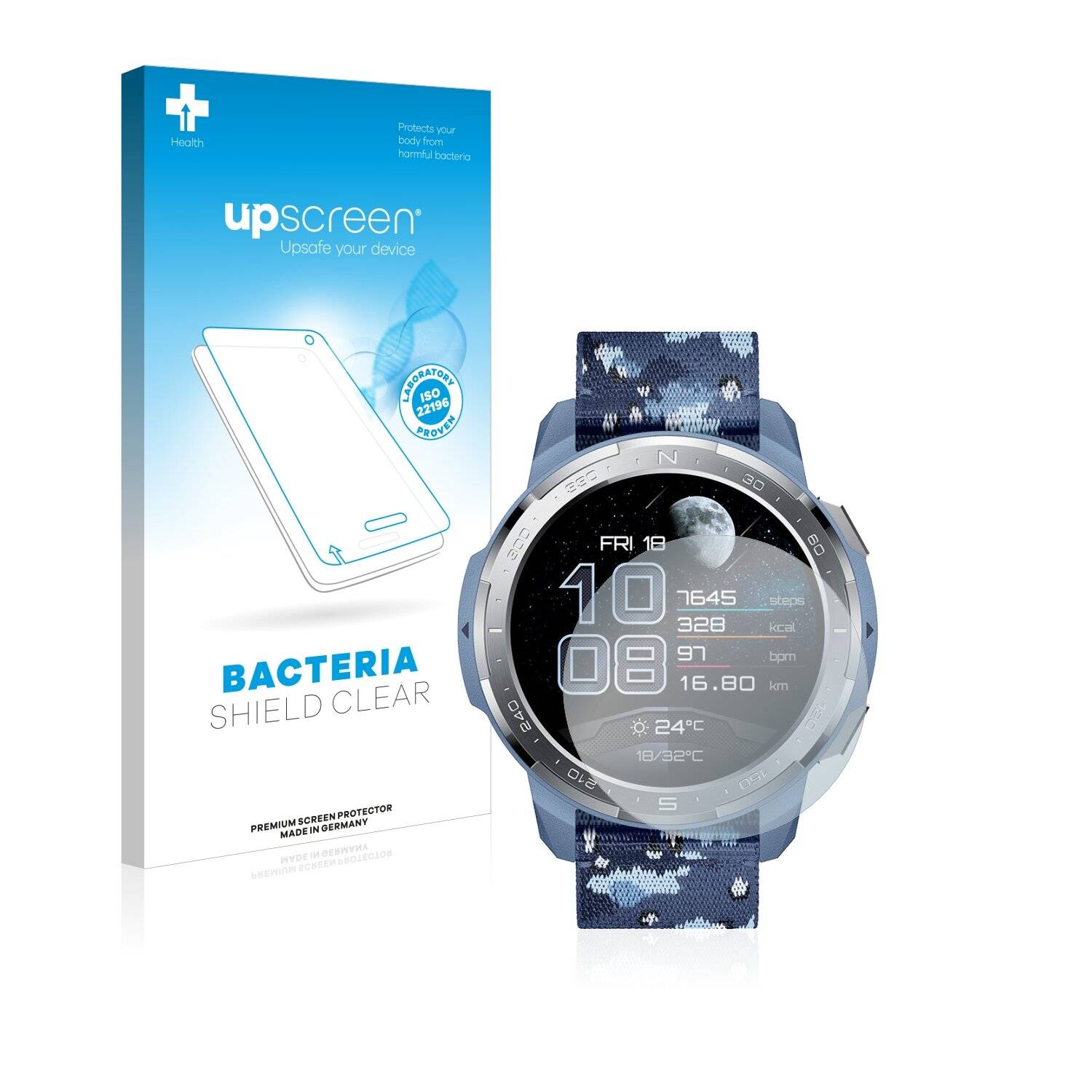 upscreen Bacteria Shield Clear Premium Antibakterielle Displayschutzfolie für Honor Watch GS