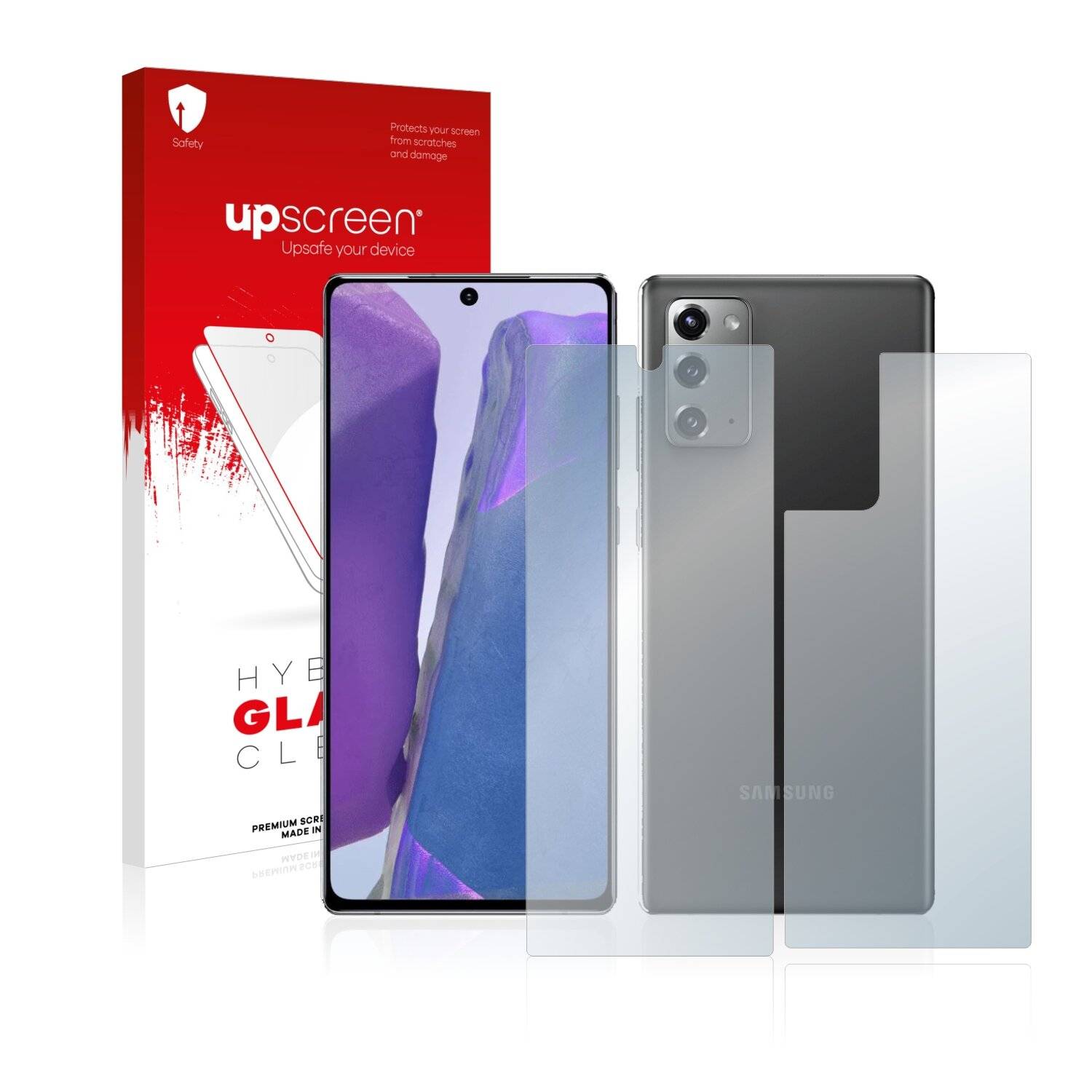 upscreen Hybrid Glass Clear Premium Schutzglas Folie für Samsung Galaxy Note 20 (Vorder +