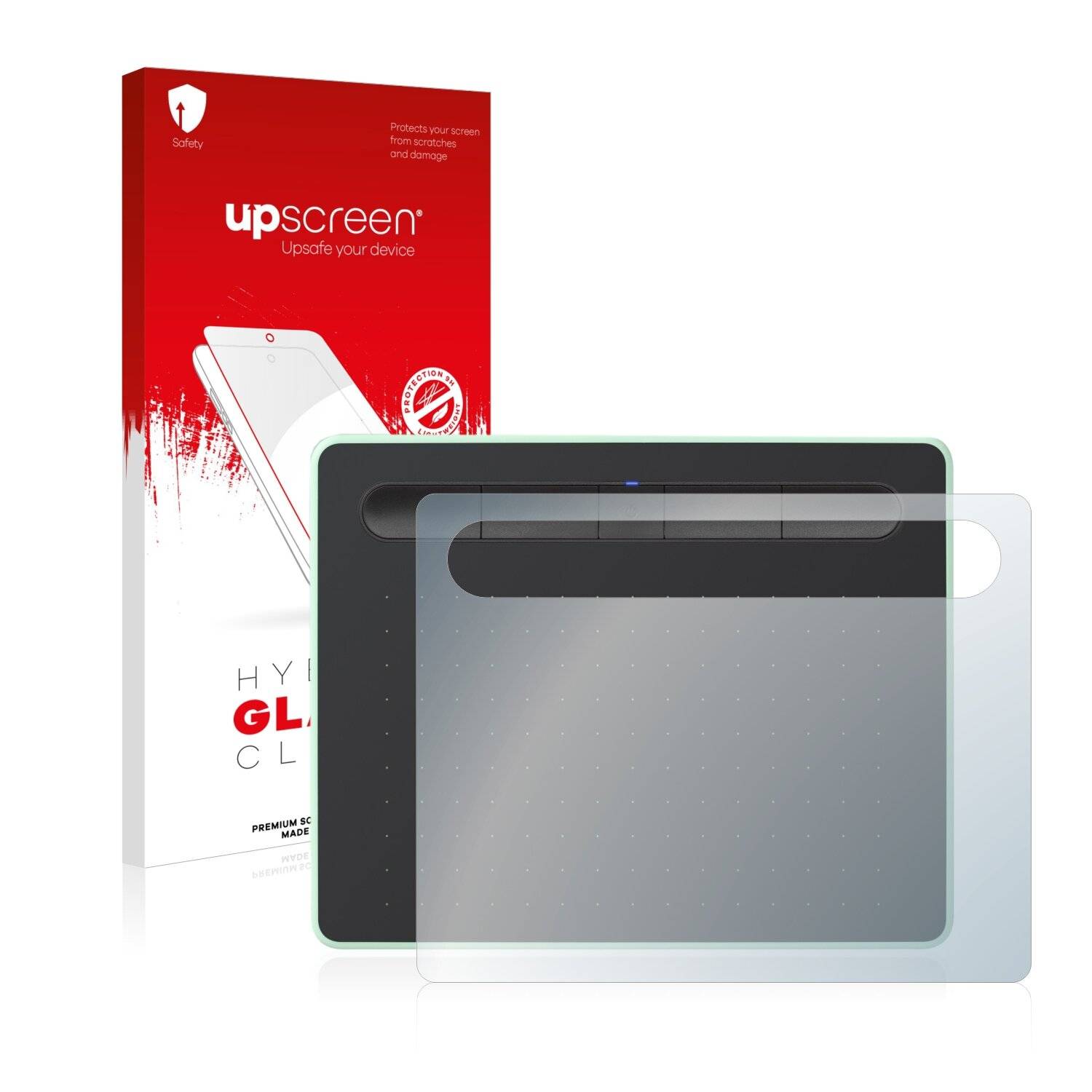 upscreen Hybrid Glass Clear Premium Schutzglas Folie für Wacom Intuos S