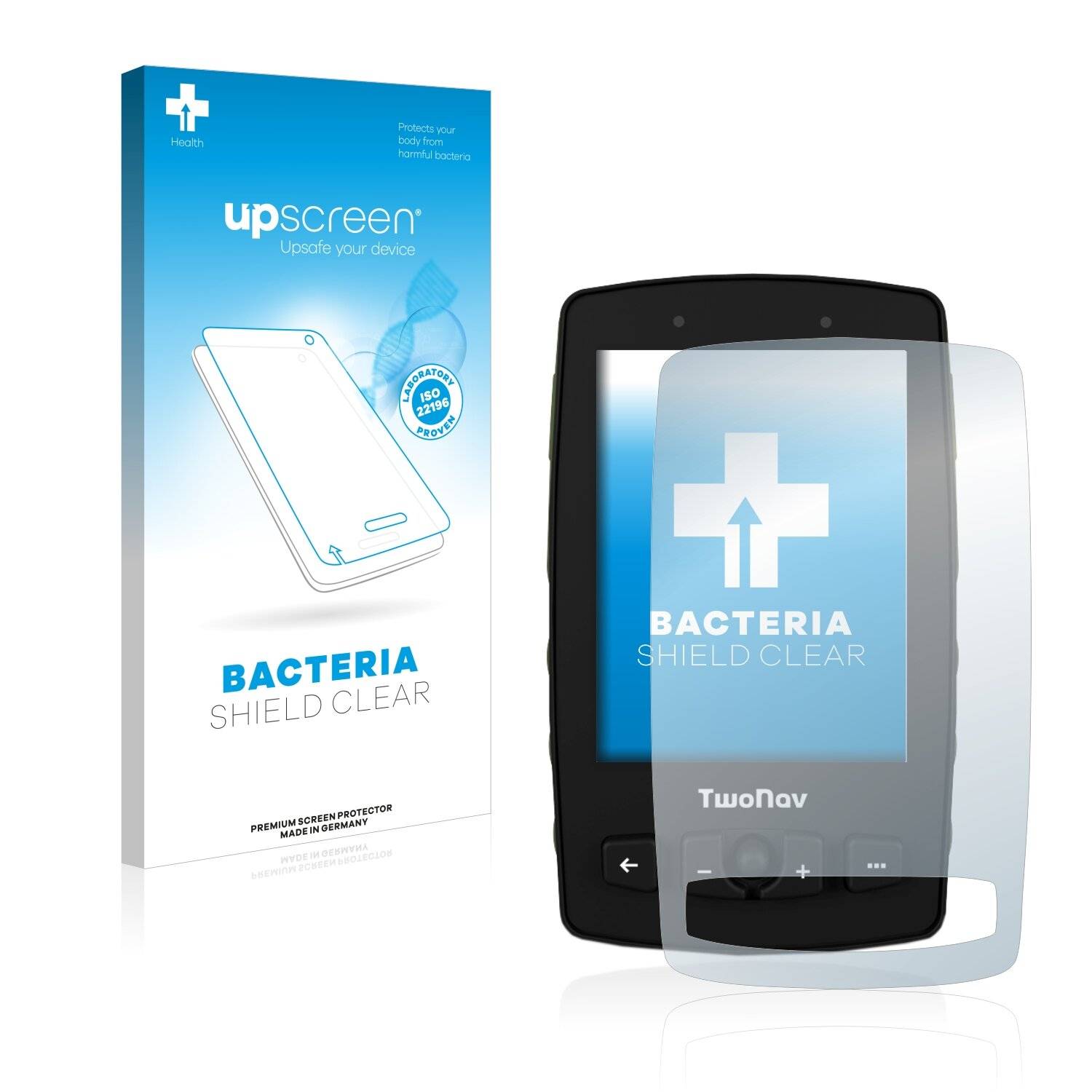 upscreen Bacteria Shield Clear Premium Antibakterielle Displayschutzfolie für TwoNav