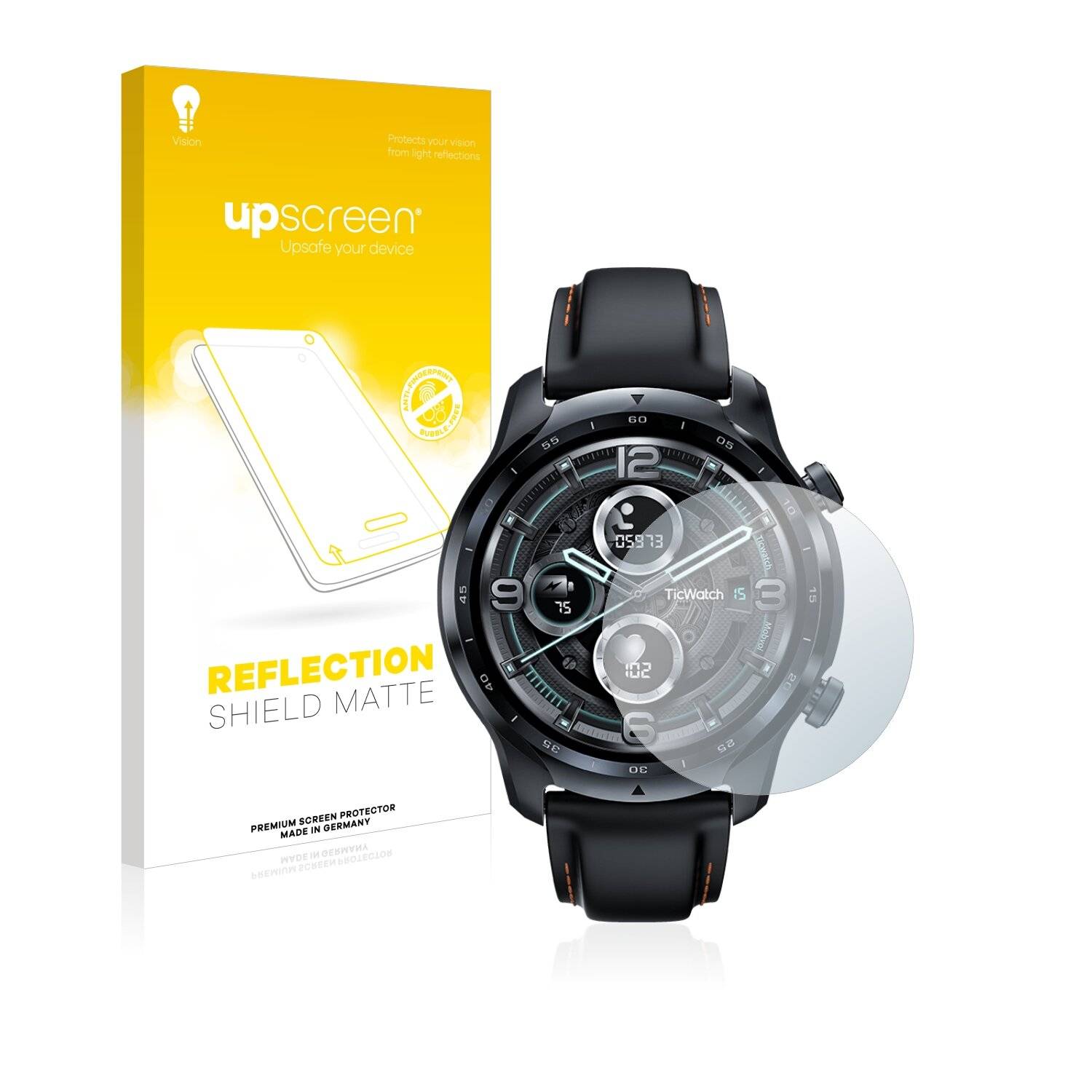 upscreen Reflection Shield Matte Premium Displayschutzfolie für Mobvoi TicWatch Pro 3