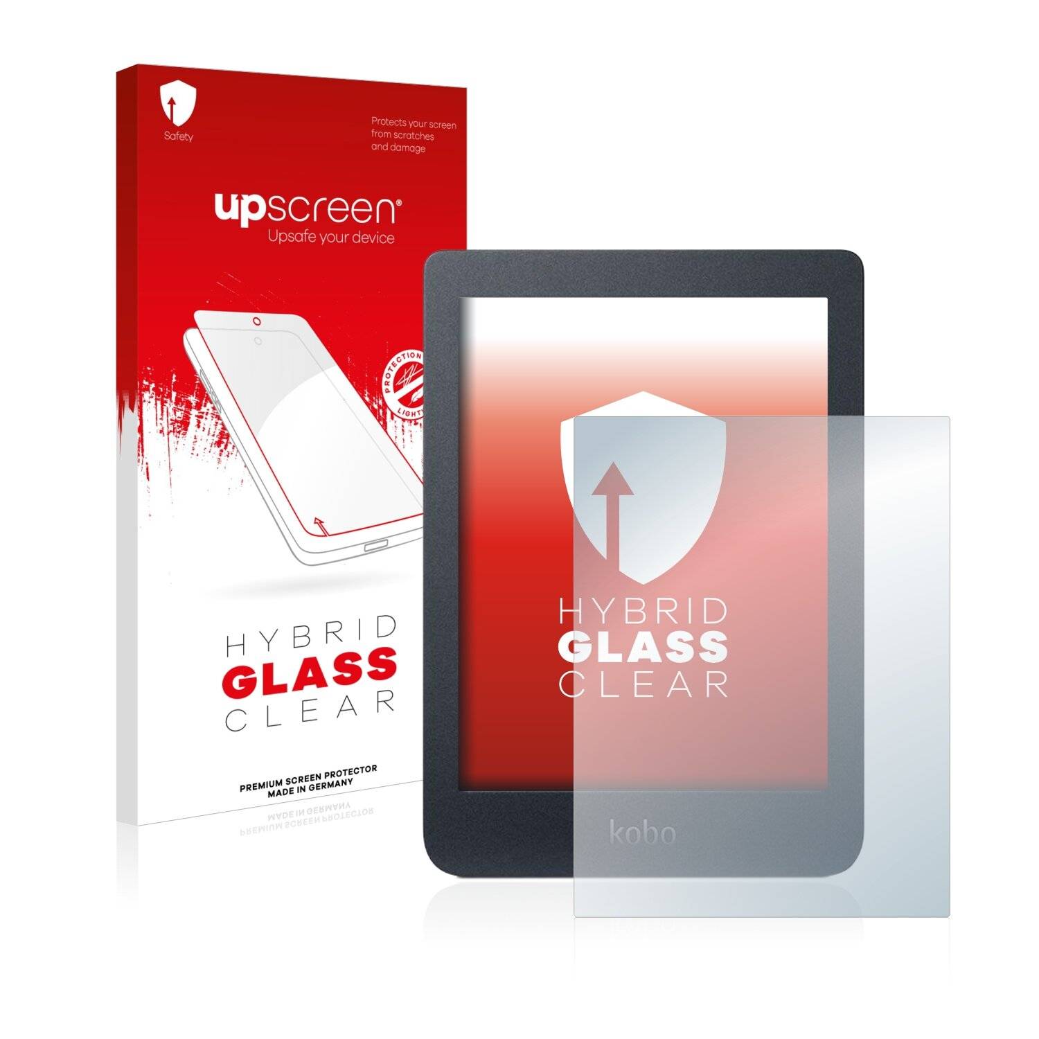 upscreen Hybrid Glass Clear Premium Schutzglas Folie für Kobo